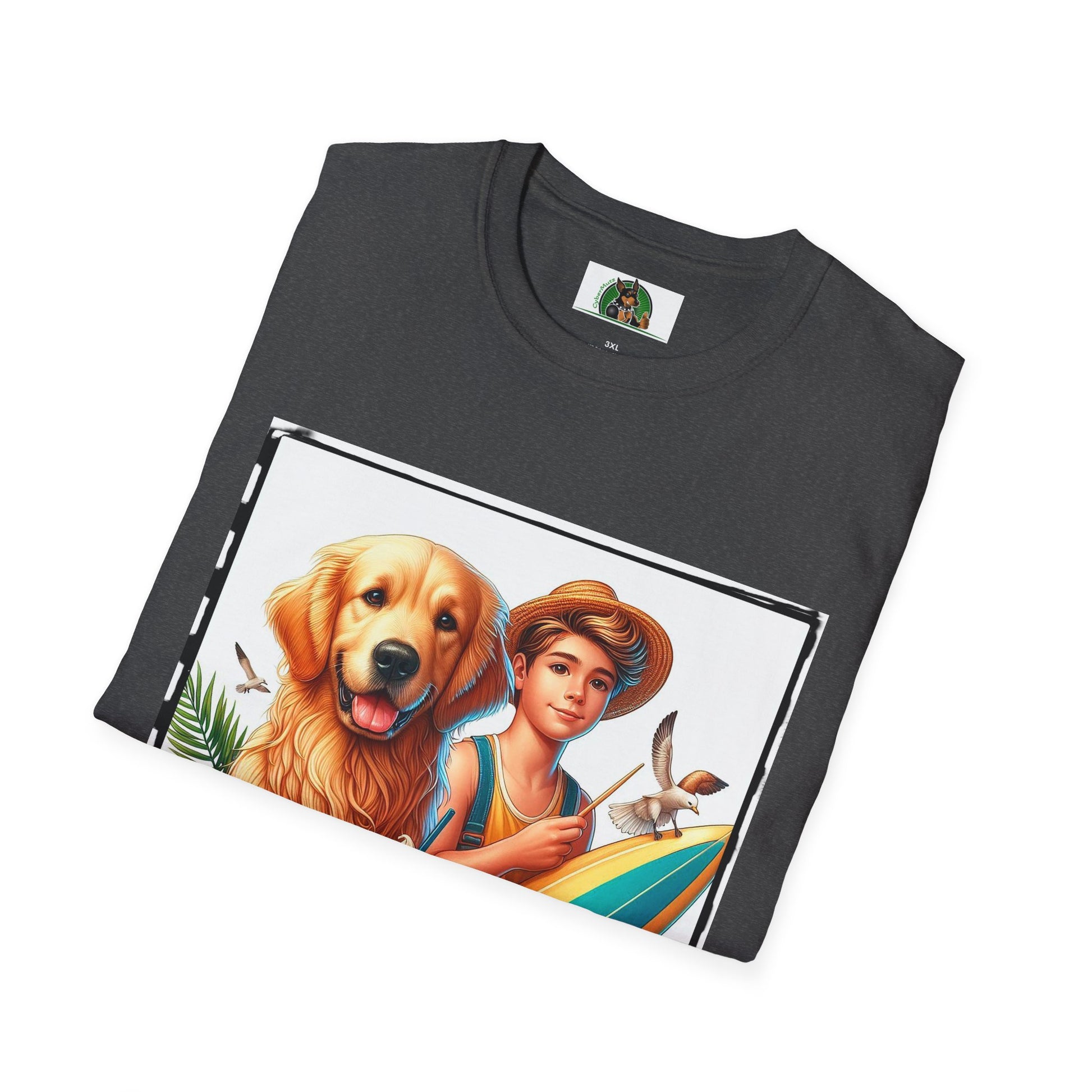 Golden Retriever boy and handsome puppy T-Shirt Printify