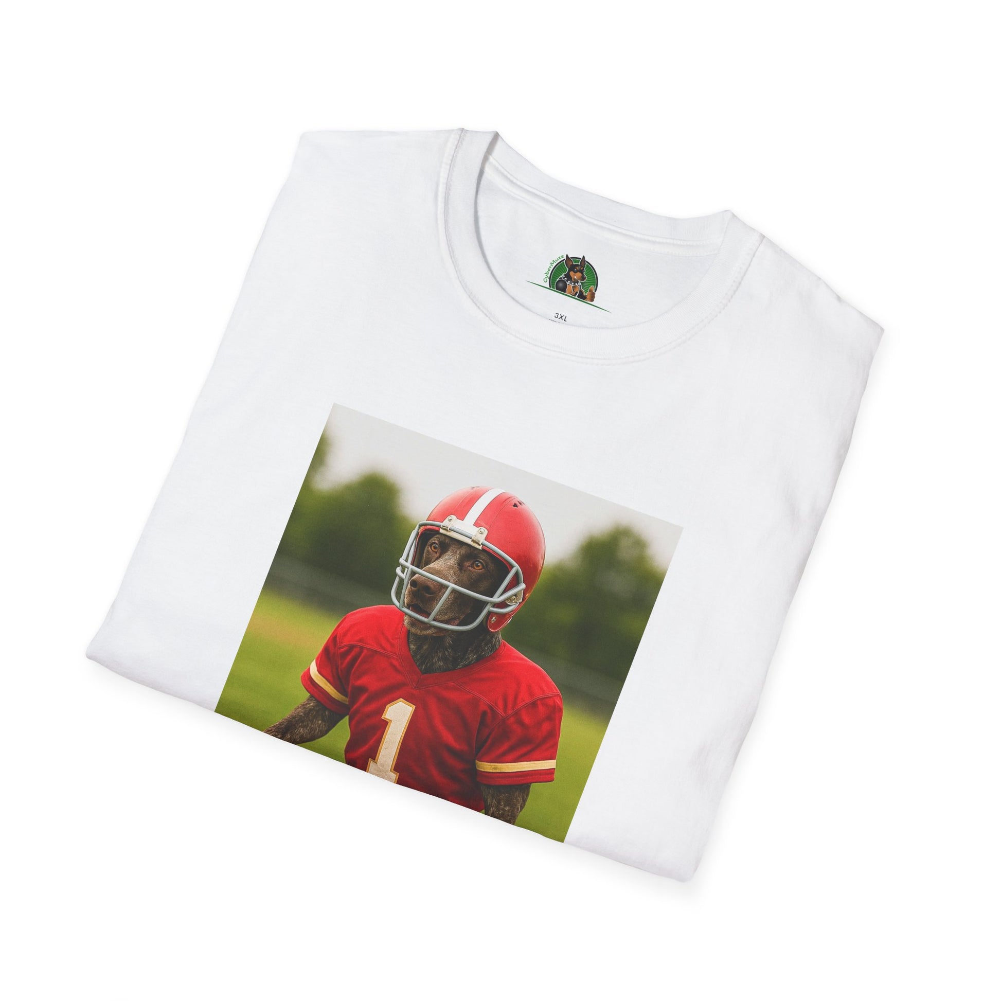 German Shorthaired Pointer Football T-Shirt — GSP Sports Tee T-Shirt Printify