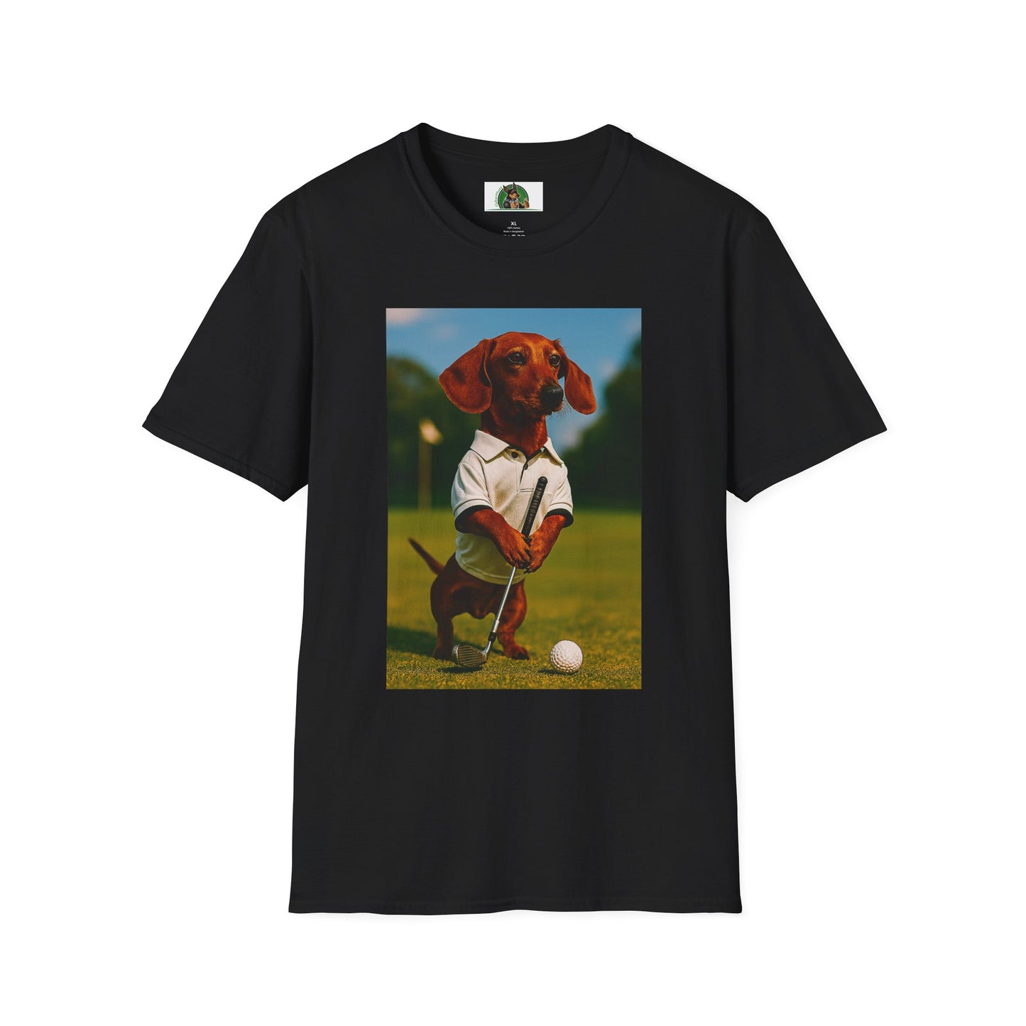 Sports Dachshund Golf T-Shirt T-Shirt Printify Black XS