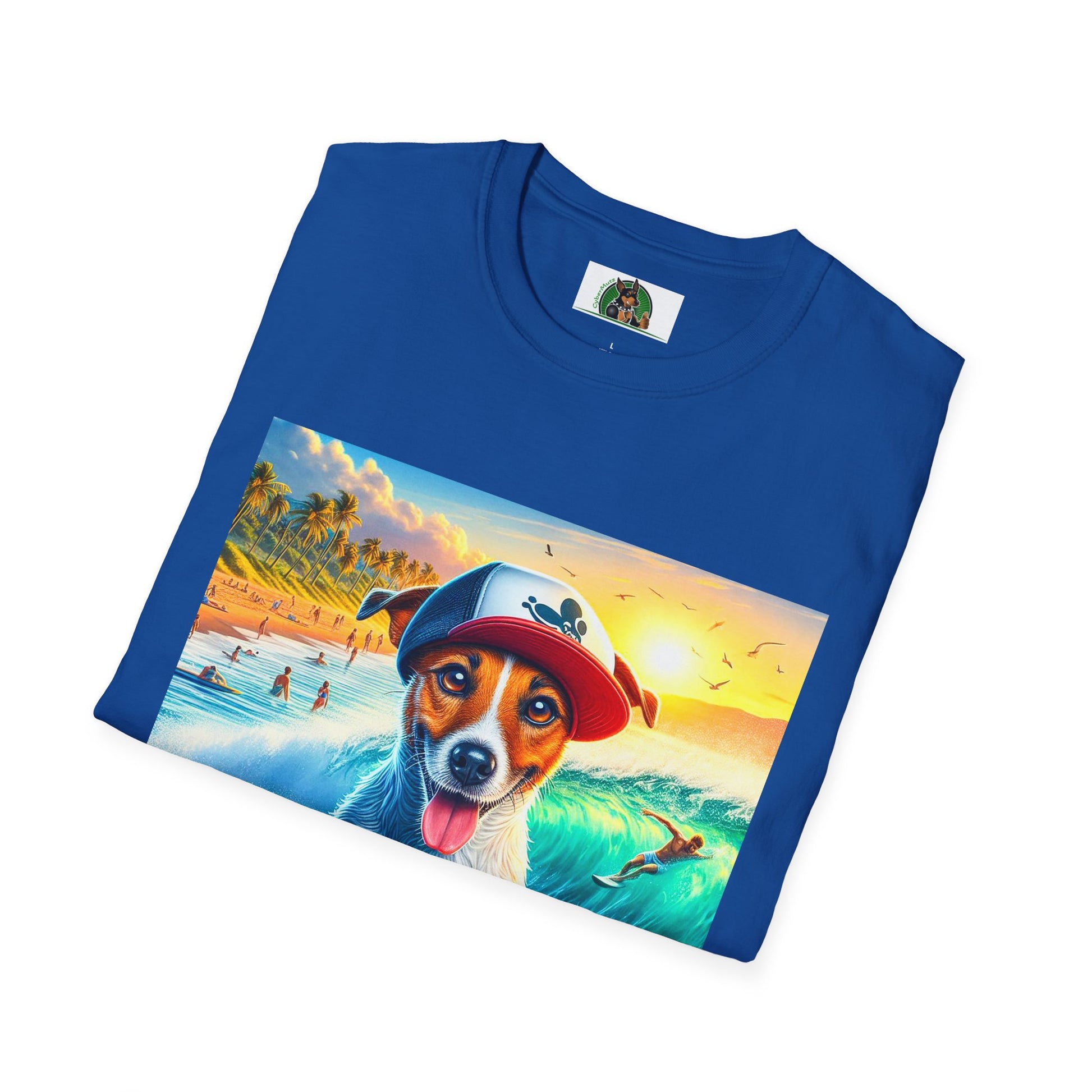 Jack Russell Boogie Boarding T-Shirt Printify