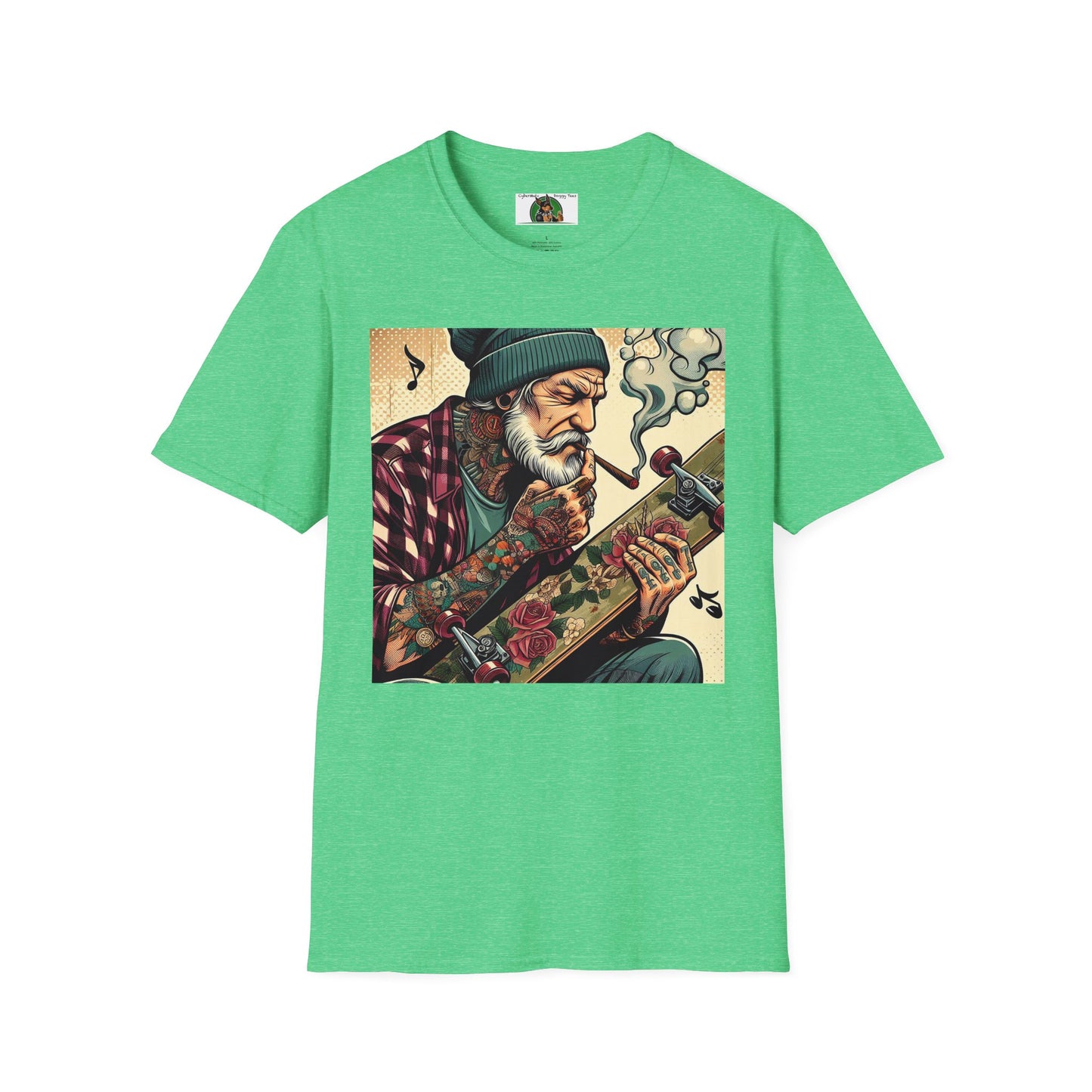 Wacky Skater Dude T-Shirt Printify Heather Irish Green S 