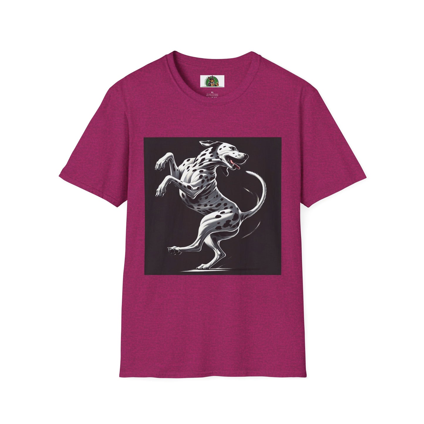 Dancing Dalmation Dog T-Shirt T-Shirt Printify S Antique Heliconia