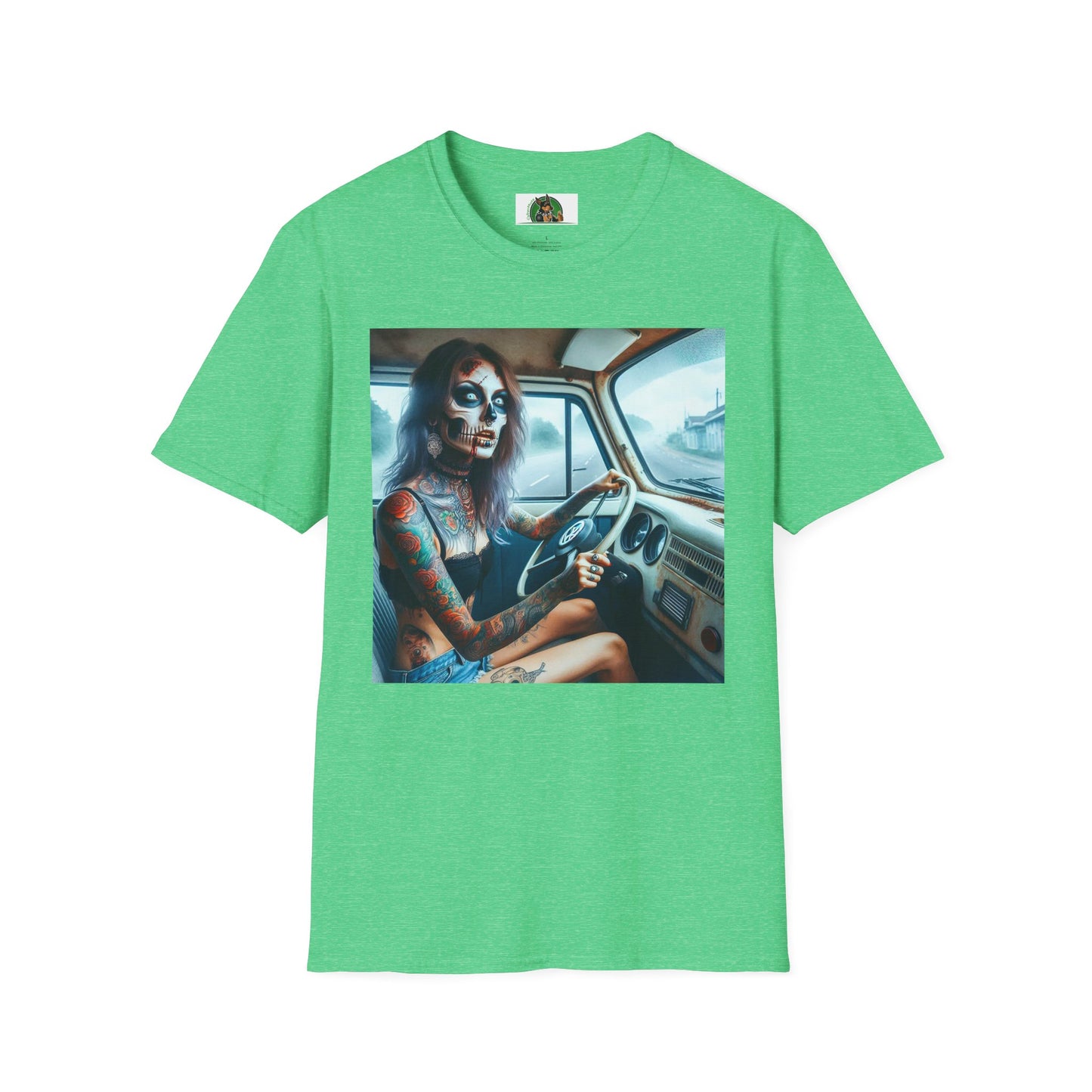 Zombie Girl T-Shirt Printify S Heather Irish Green