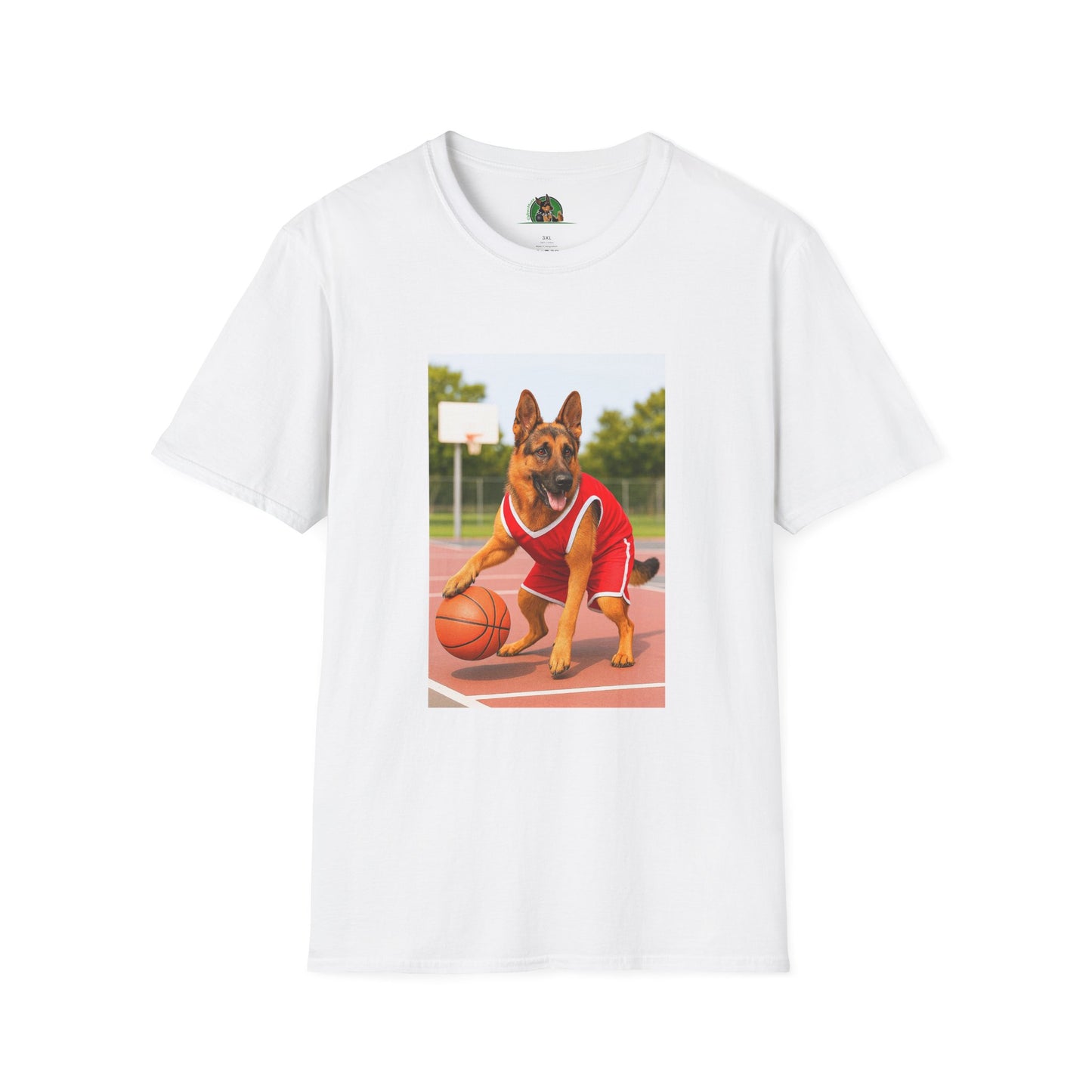 Sports German Shepherd Basketball T-Shirt T-Shirt Printify White XS
