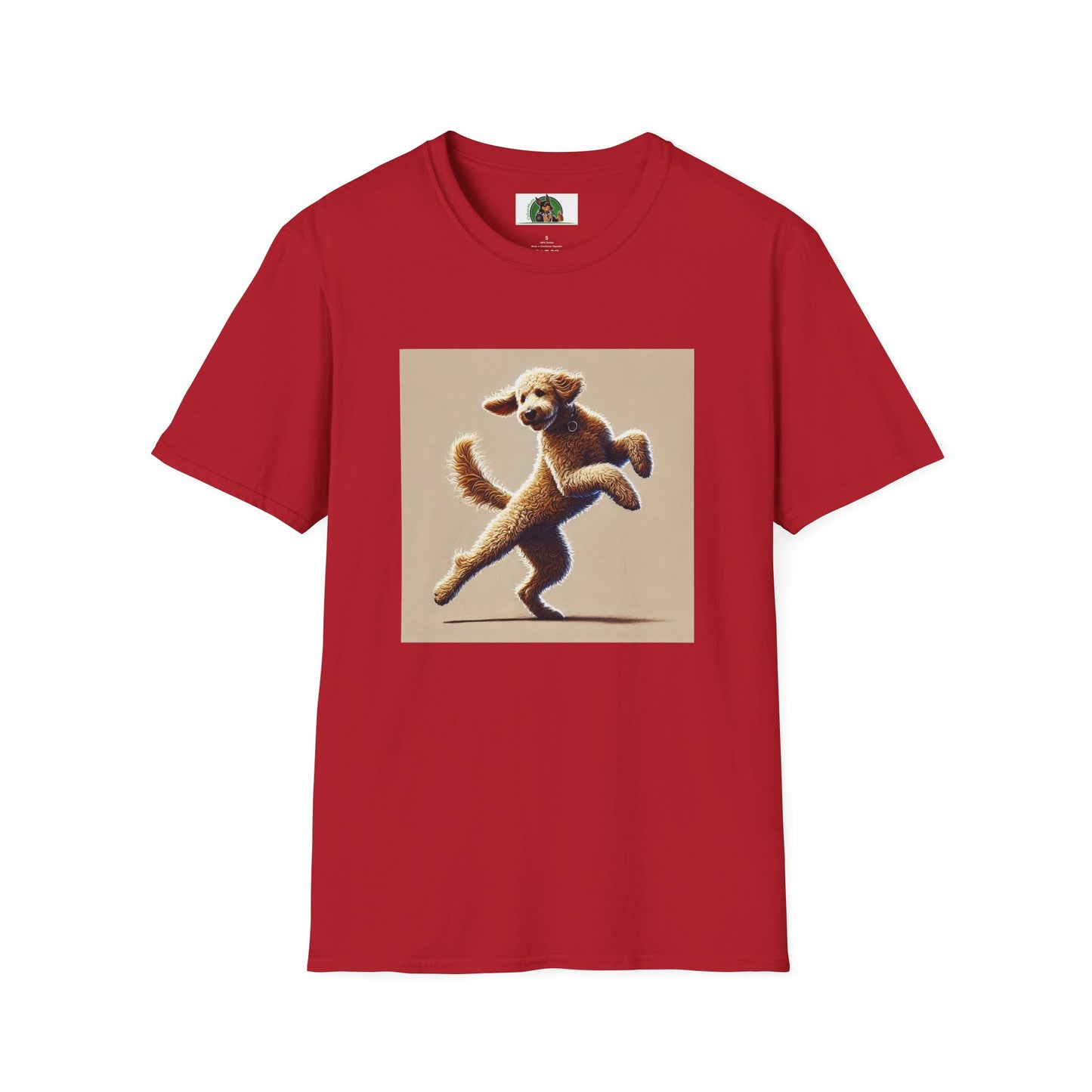 Dancing Golden Doodle T-Shirt T-Shirt Printify S Cherry Red