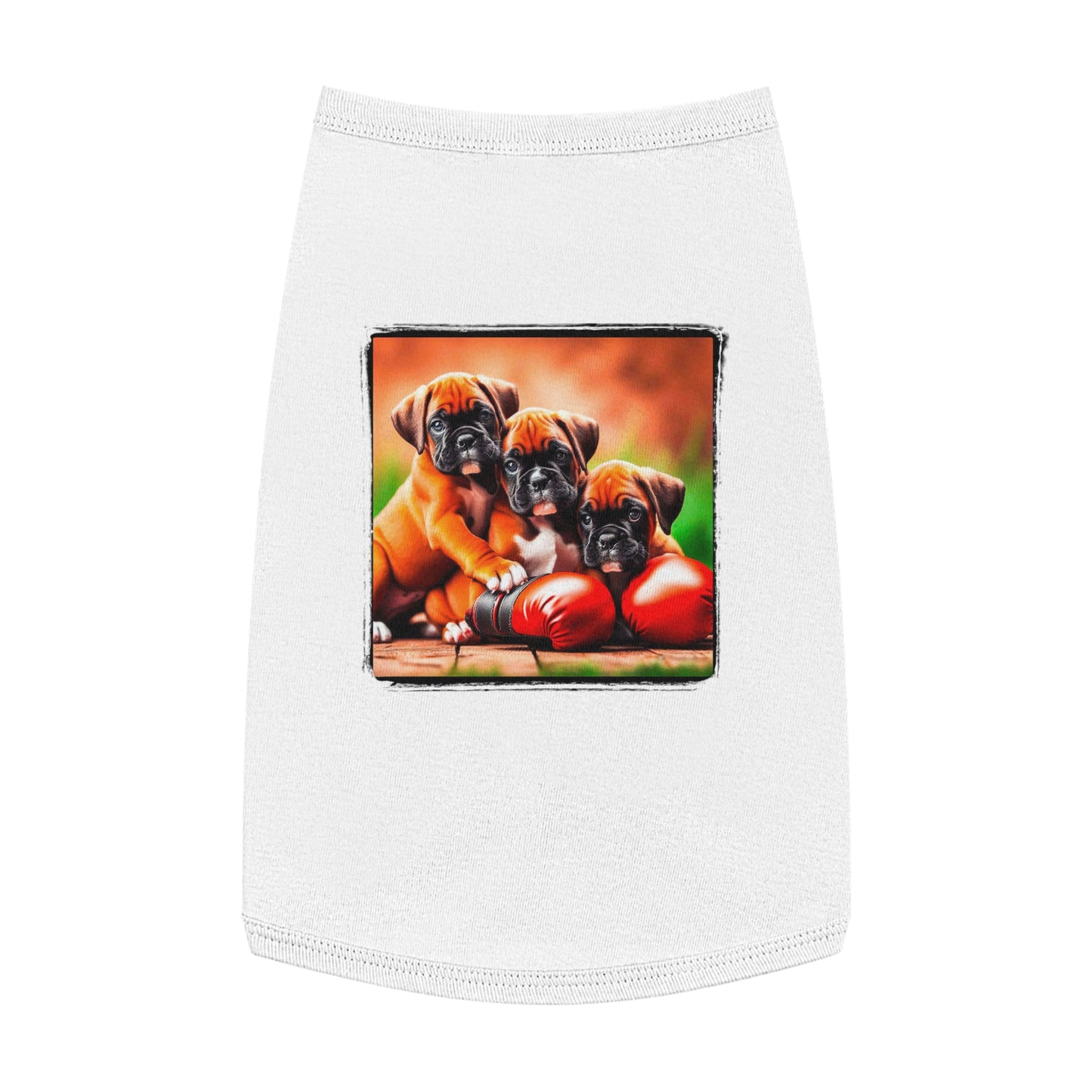 Pet Tank Top Boxer Puppies Pets Printify L White 