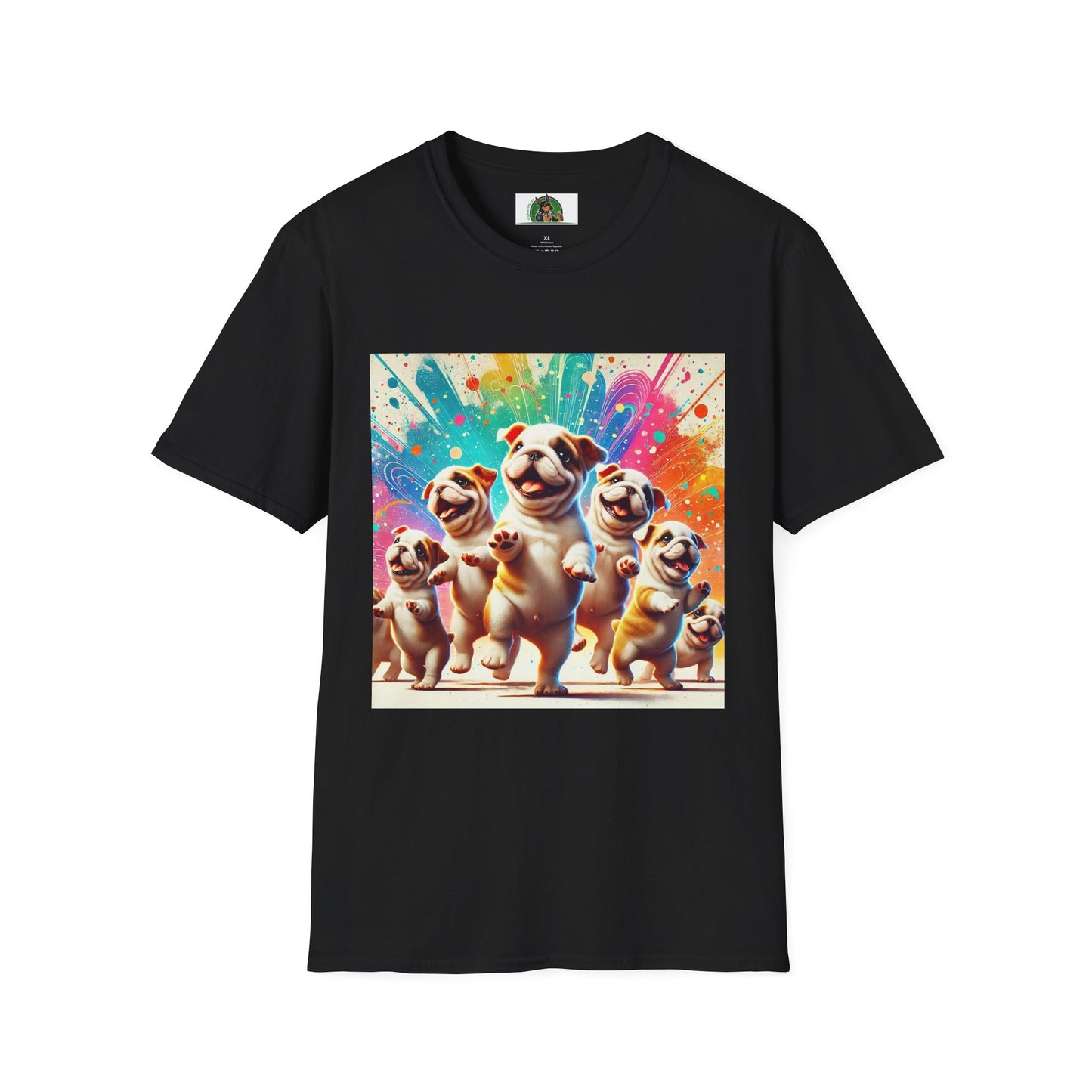 Bulldog Dancing T-Shirt T-Shirt Printify XS Black