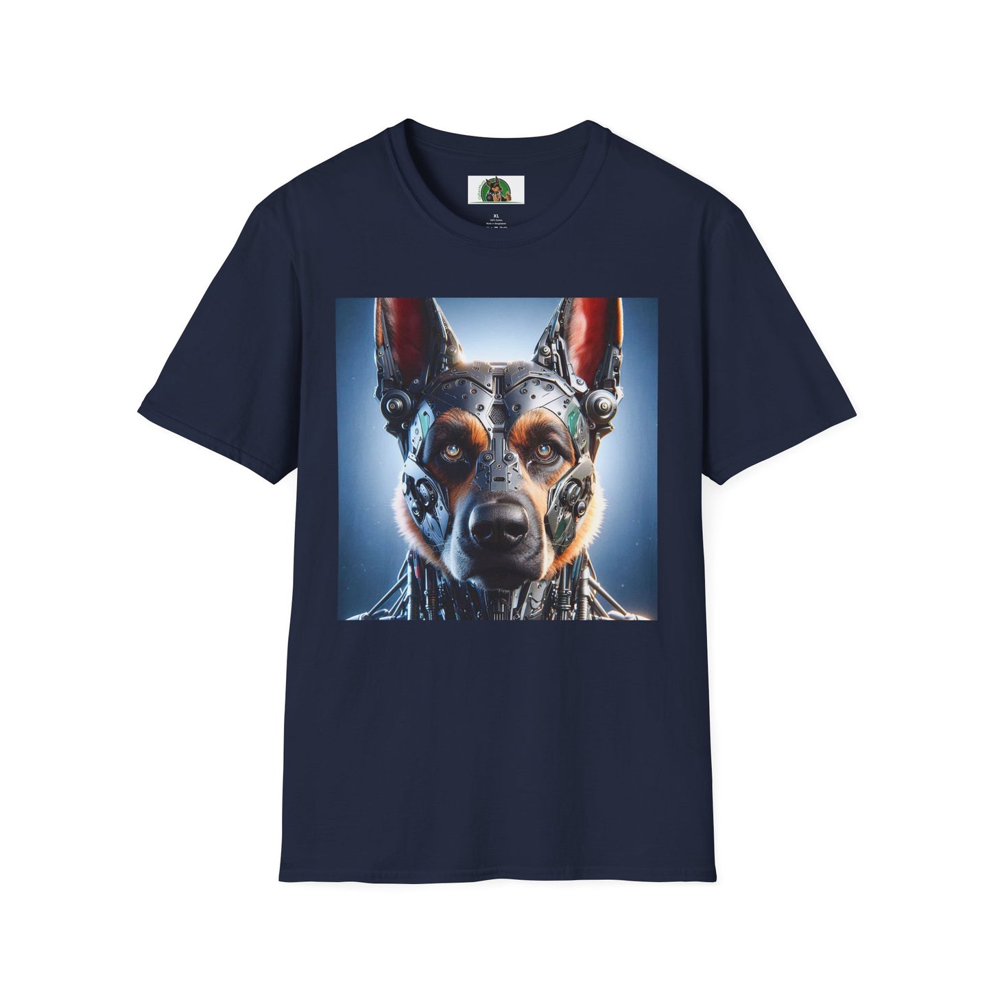 German Shepherd Metal Man T-Shirt T-Shirt Printify Navy S