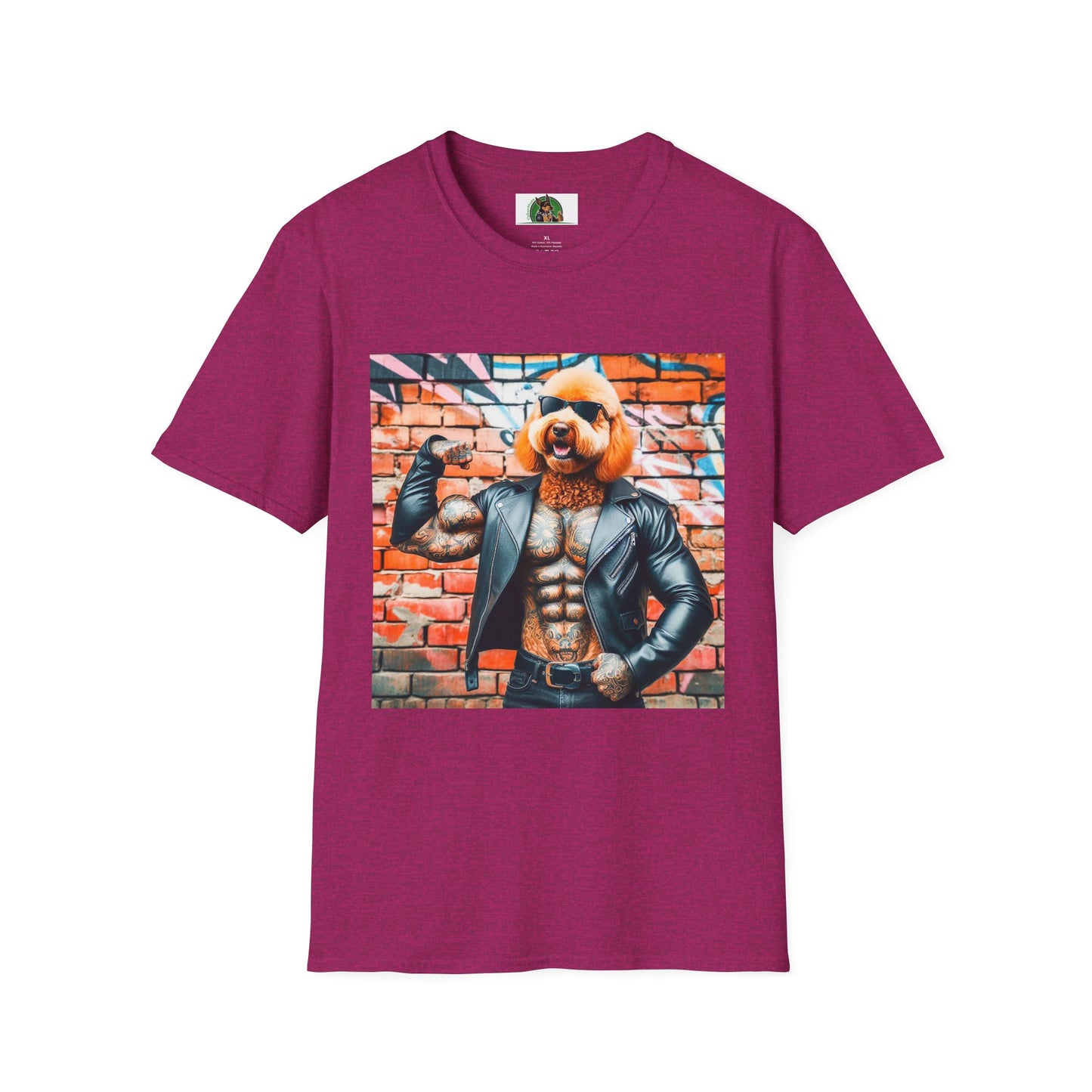Golden Doodle muscles t shirt T-Shirt Printify S Antique Heliconia