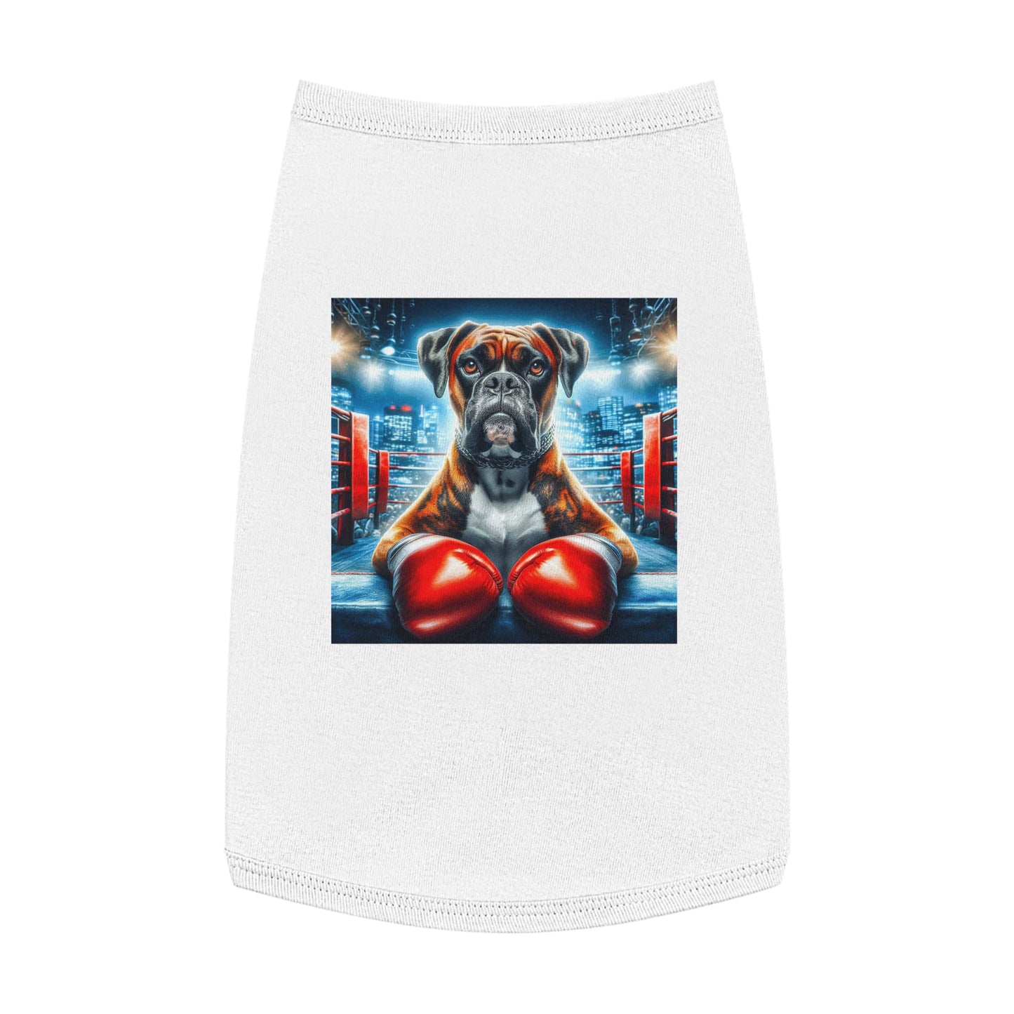 Pet Tank Top Boxer Pets Printify L White 