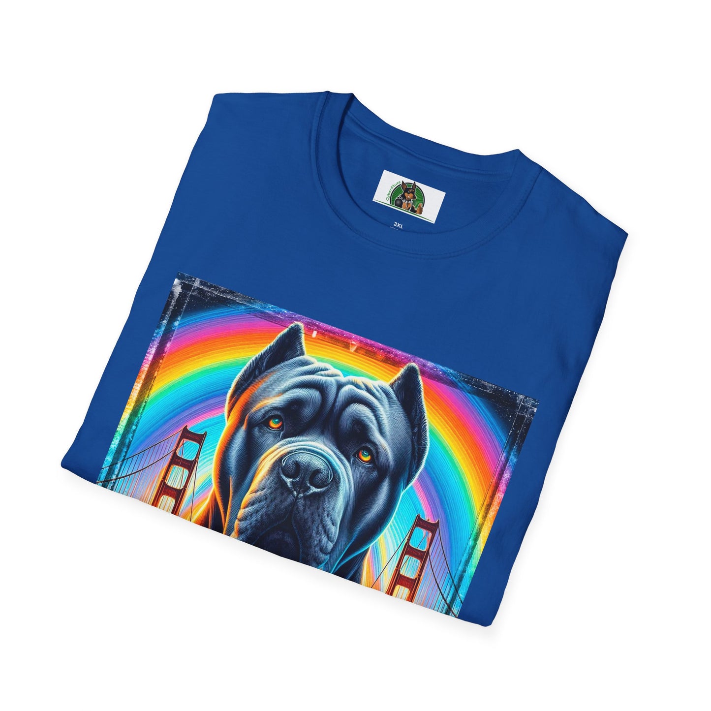 Cane Corso Double Rainbow Bridge TShirt T-Shirt Printify