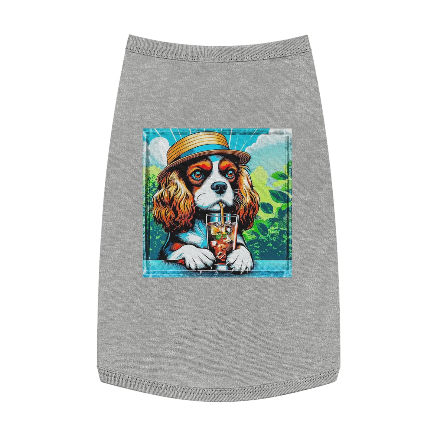 Pet Tank Top Cavalier King Charles Spaniel Tea Sipping T Shirt Pets Printify L Heather