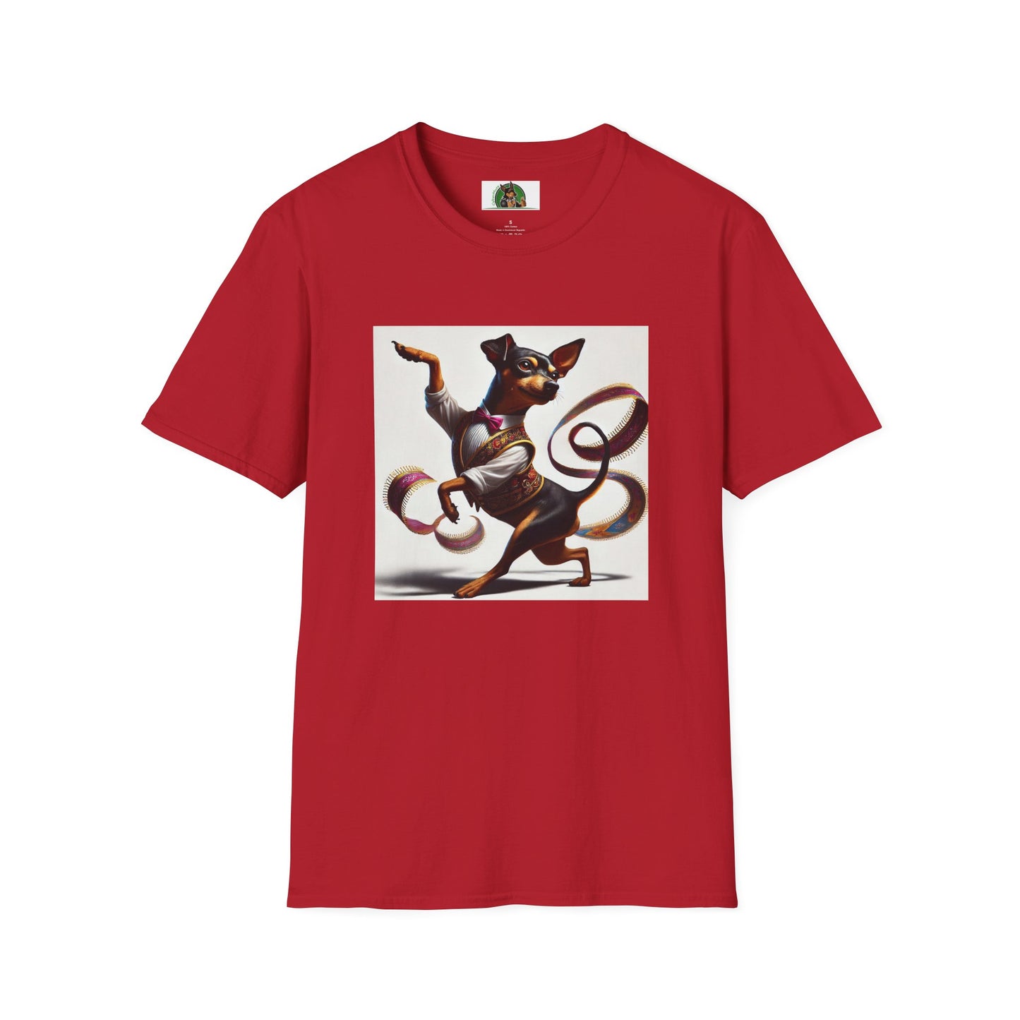 Dancing Min Pin T-Shirt T-Shirt Printify S Cherry Red