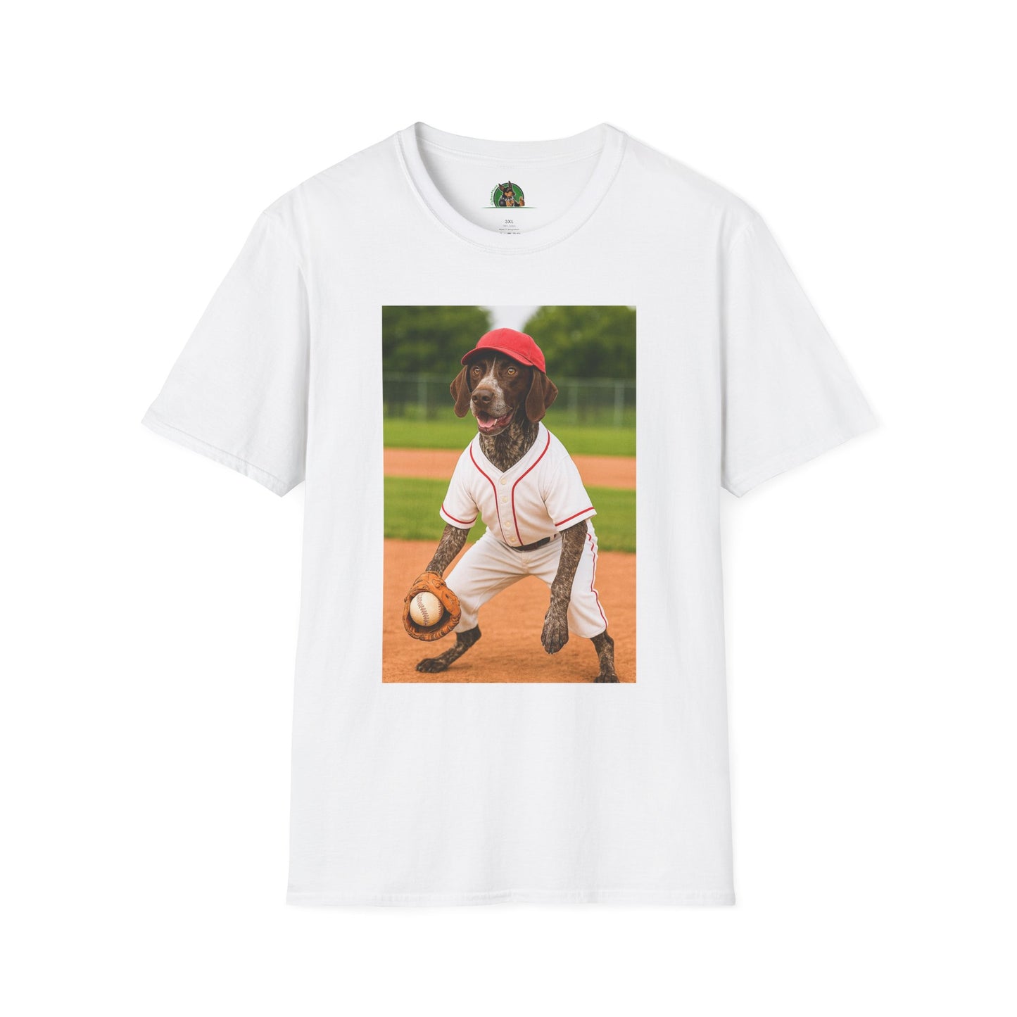 Baseball Sports German Shorthair T-Shirt T-Shirt Printify White XS