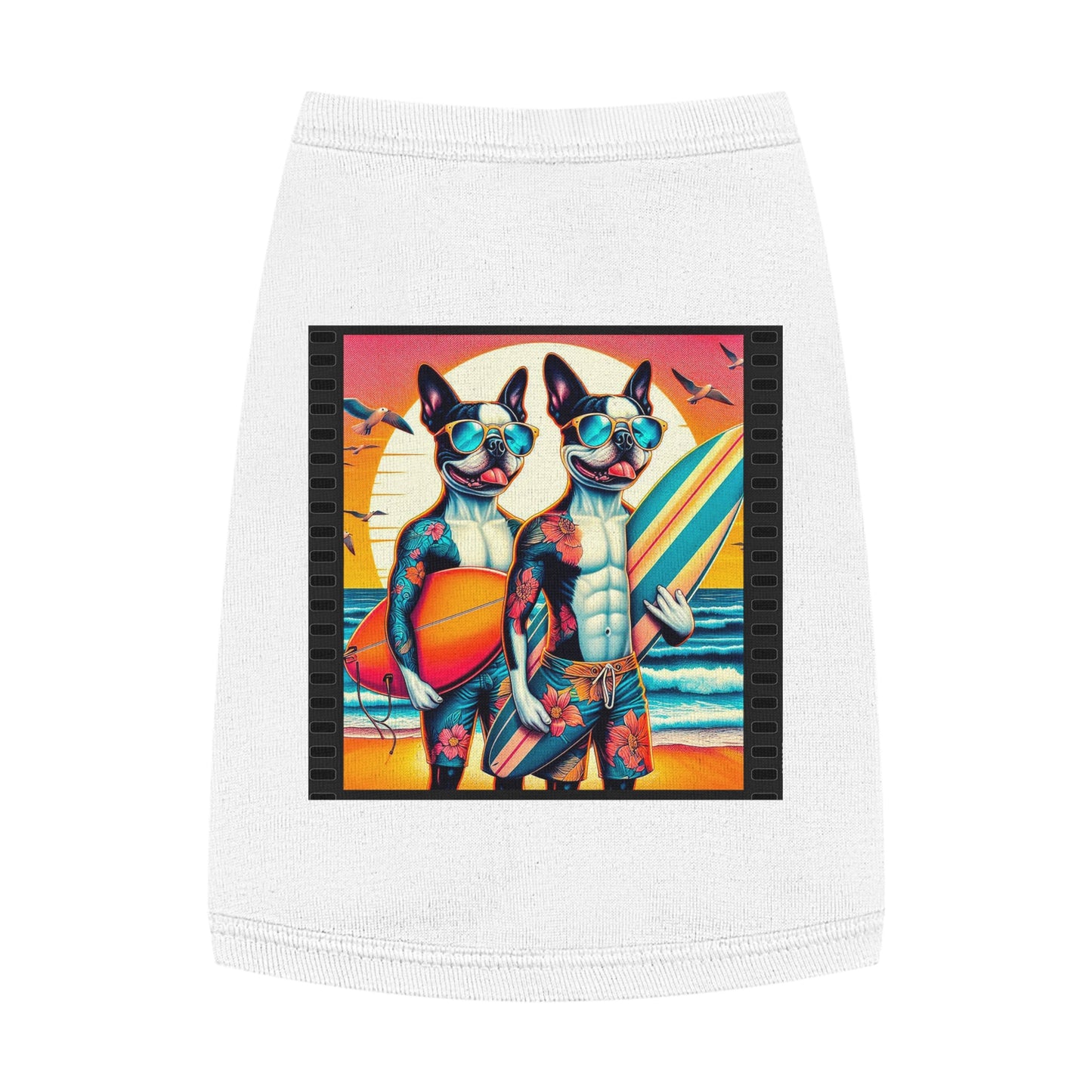 Pet Tank Top Boston Terrier Tattooed Dos Pets Printify   