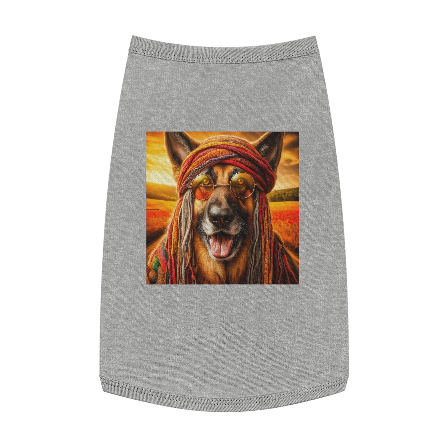 German Shepherd old hippie shirt Pets Printify L Heather