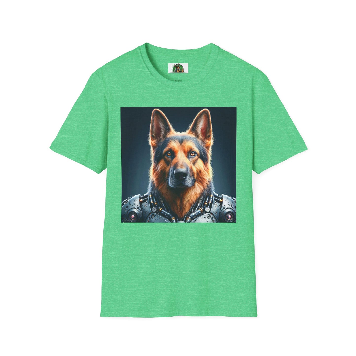 German Shepherd metal warrior shirt T-Shirt Printify Heather Irish Green S
