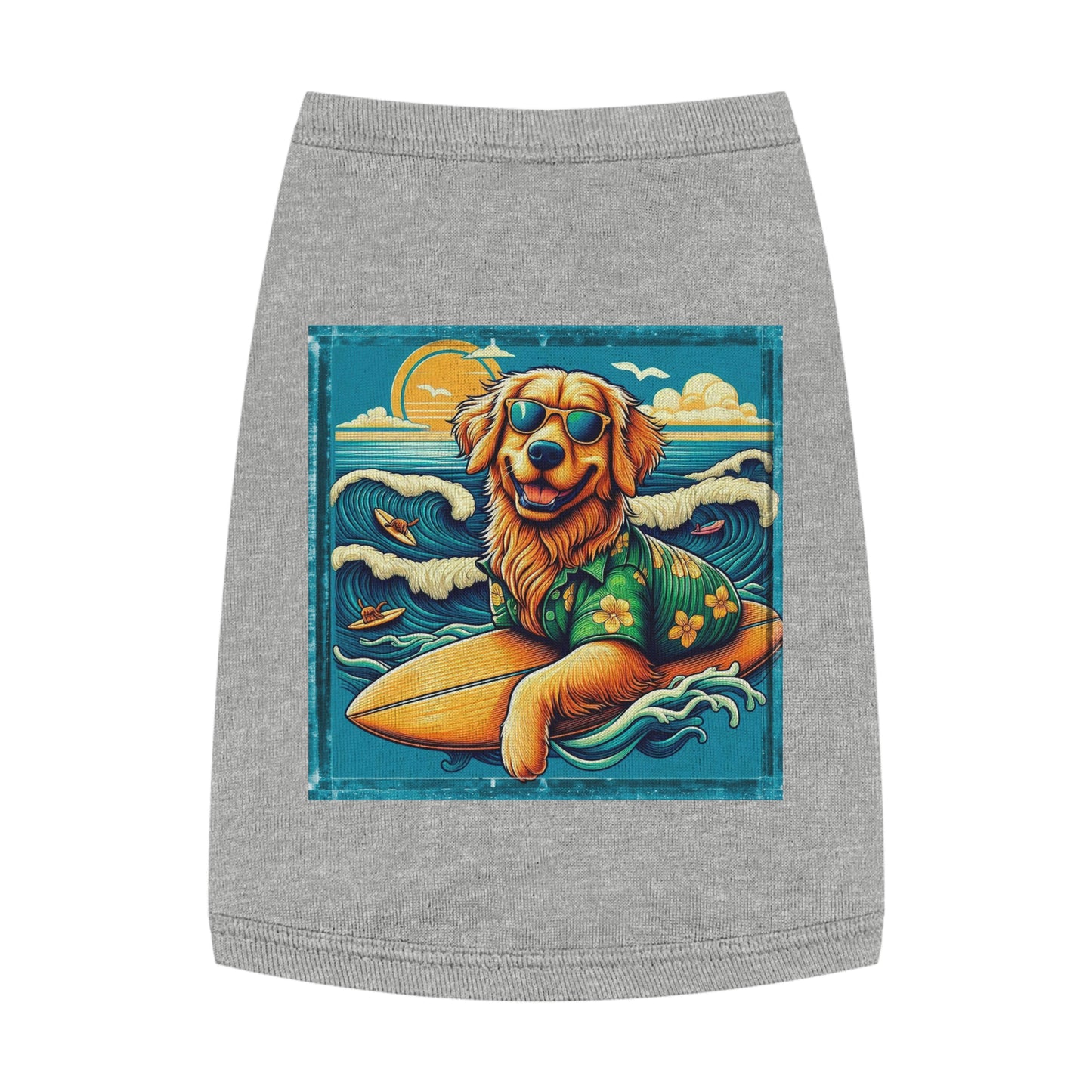 Golden Retriever pet tank top Pets Printify M Heather 