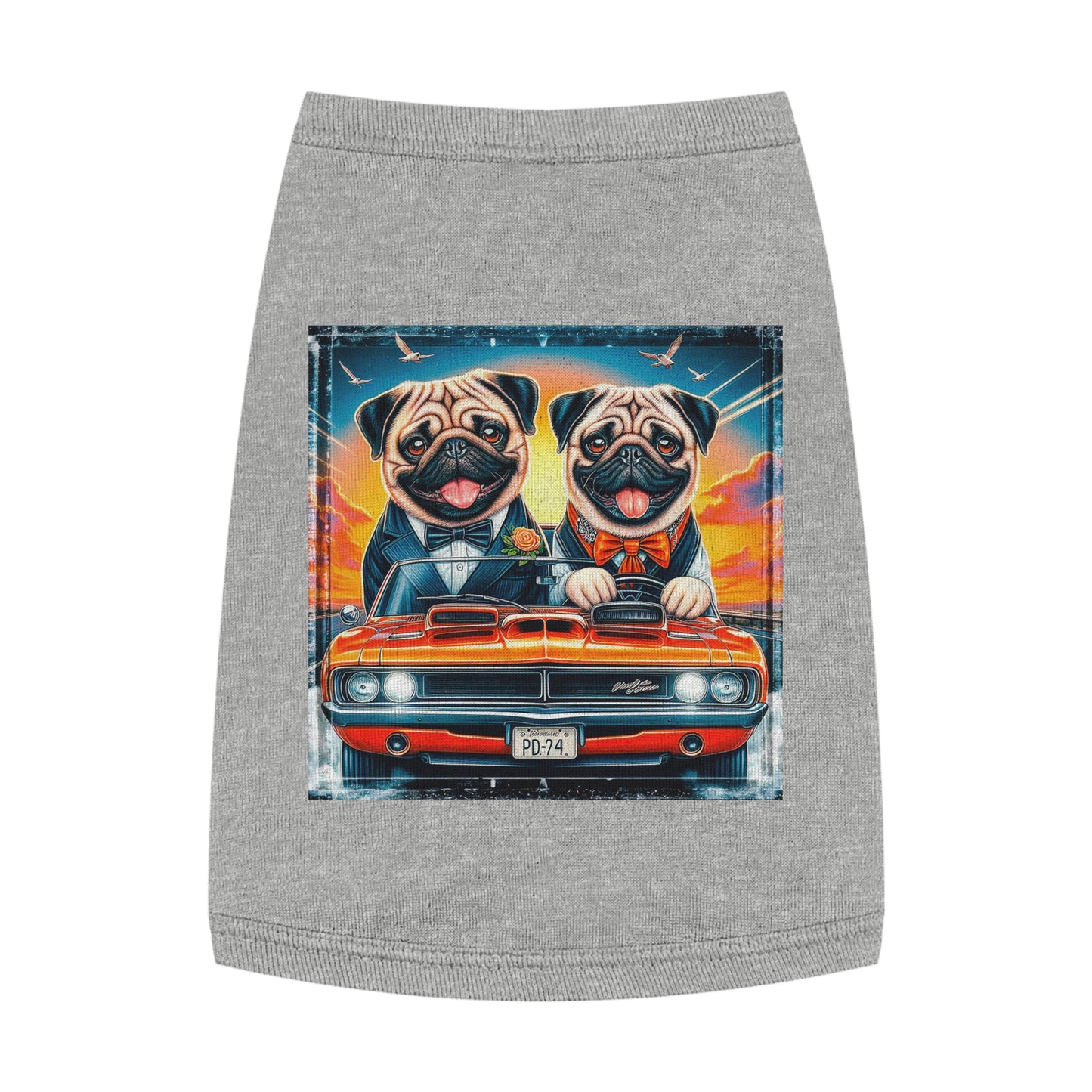 Wacky Pet Tank Top Pug Pets Printify M Heather 