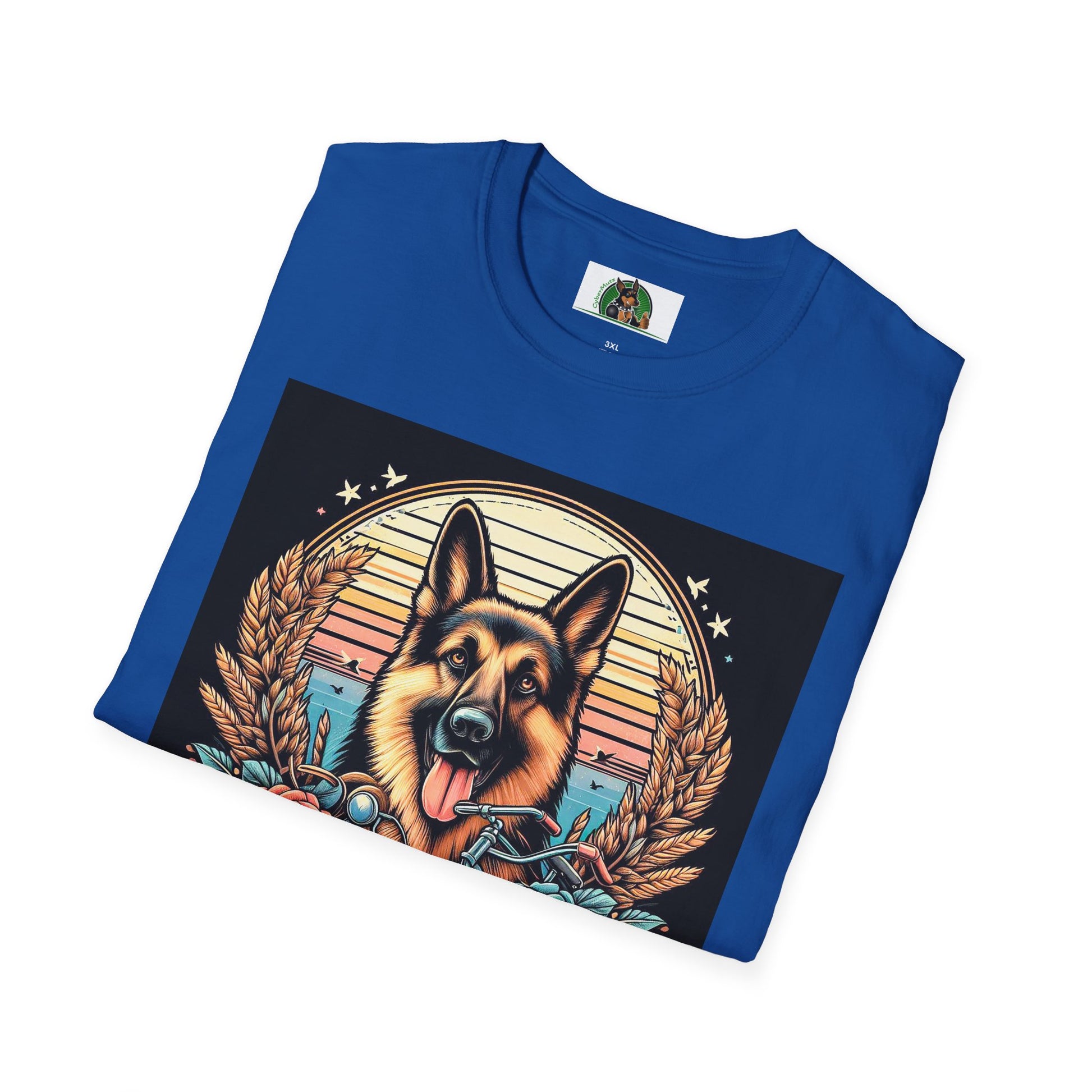 German Shepherd flowers and leaves shirt T-Shirt Printify