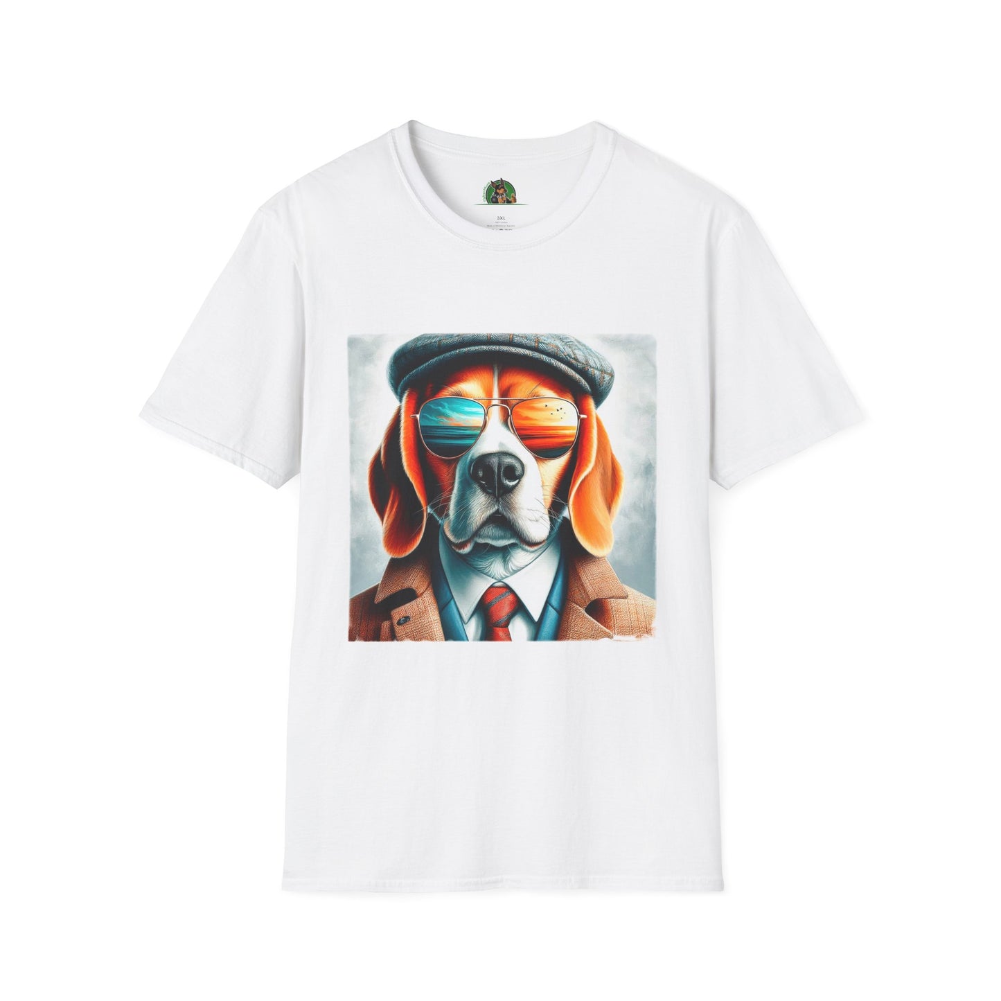 Beagle Wearing Sport Coat And Shades T-Shirt Printify XS White 