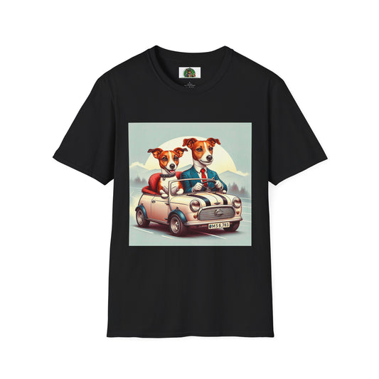 Wacky Jack Russell Husband And Wife In Car T-Shirt Printify S Black 