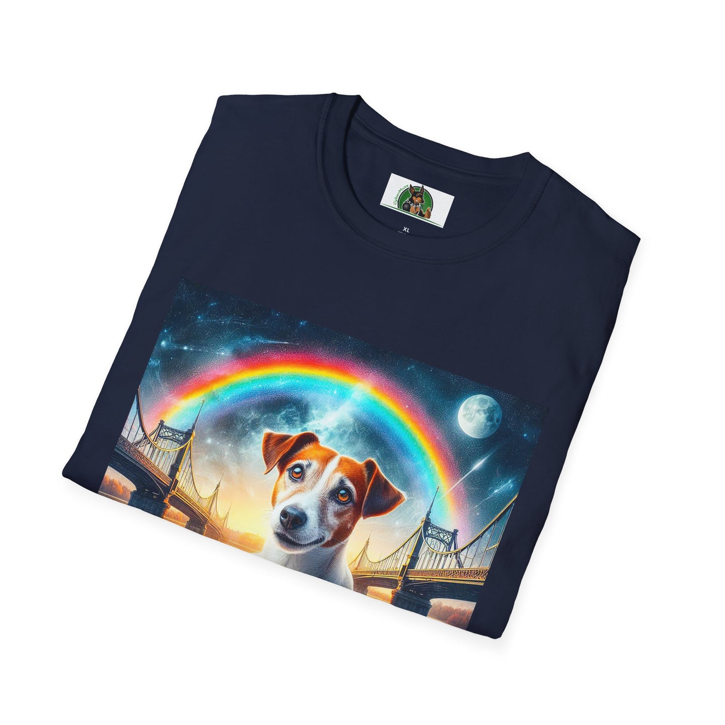 Jack Russell Moonlit Rainbow Bridge T-Shirt Printify