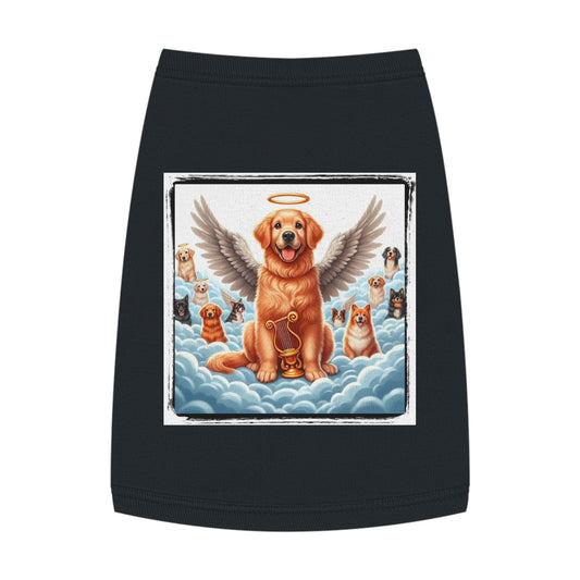 Golden Retriever tank top puppy heaven Pets Printify M Black