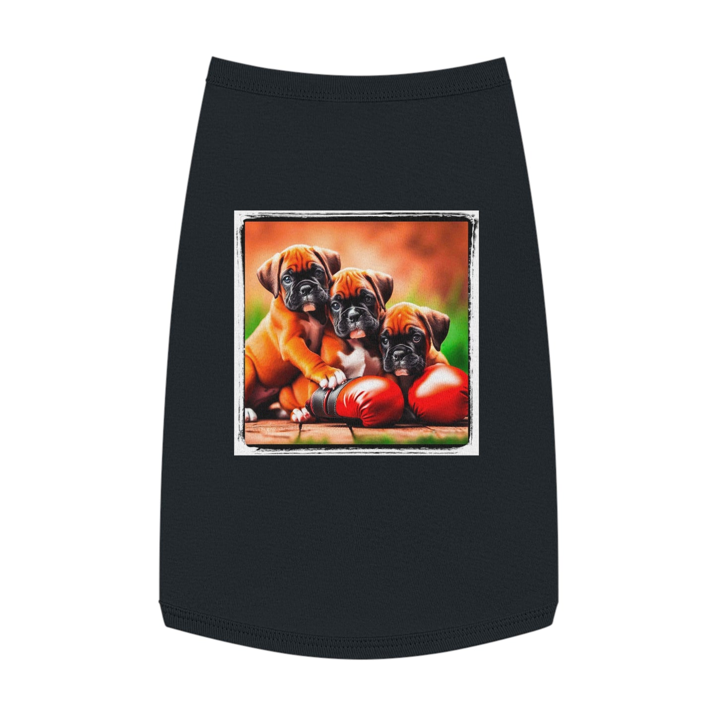 Pet Tank Top Boxer Puppies Pets Printify L Black 