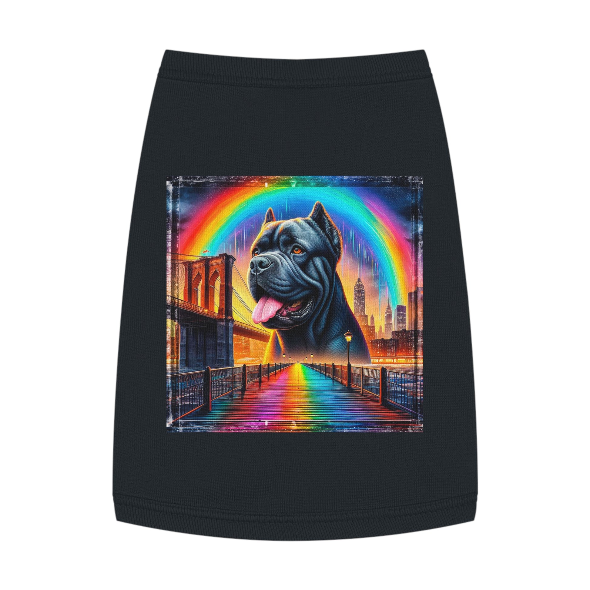 Pet Tank Top Cane Corso Rainbow Background Pets Printify   