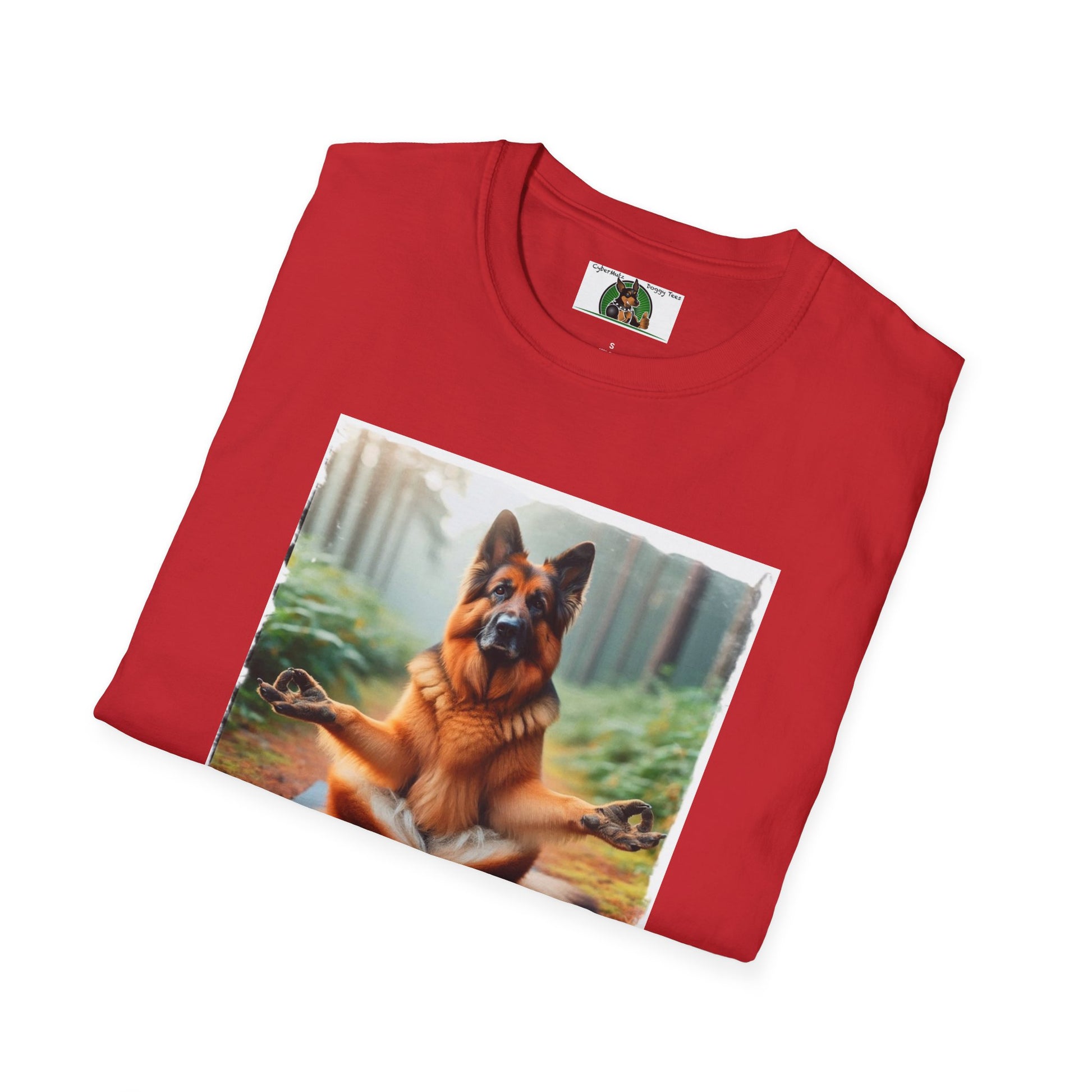 Zen German Shepherd Unisex Softstyle T-Shirt T-Shirt Printify