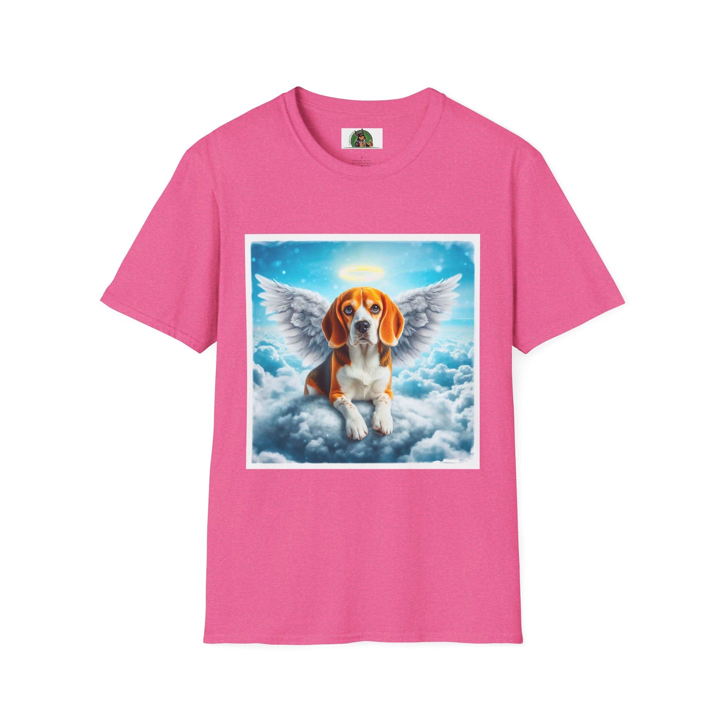 Beagle Angel in Cloud T-Shirt Printify S Heather Heliconia 