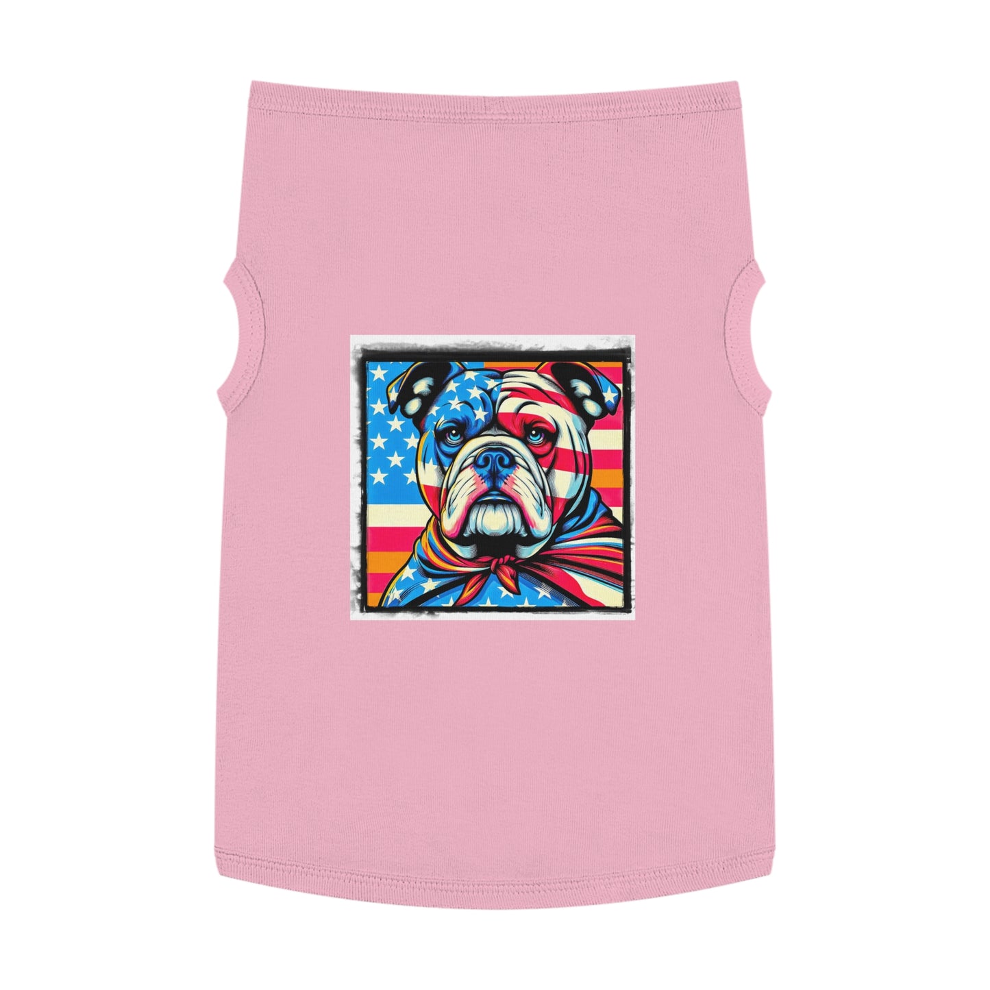 Pet Tank Top Bulldog american flag t shirt Pets Printify XL Pink