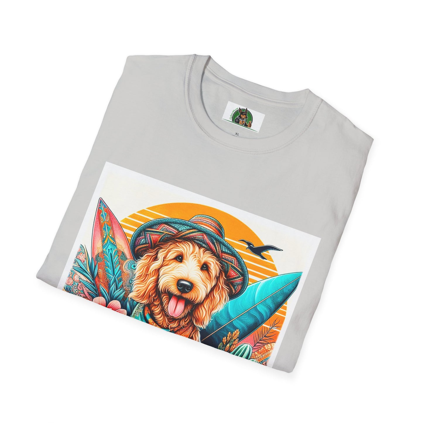 Golden Doodle blue waves shirt