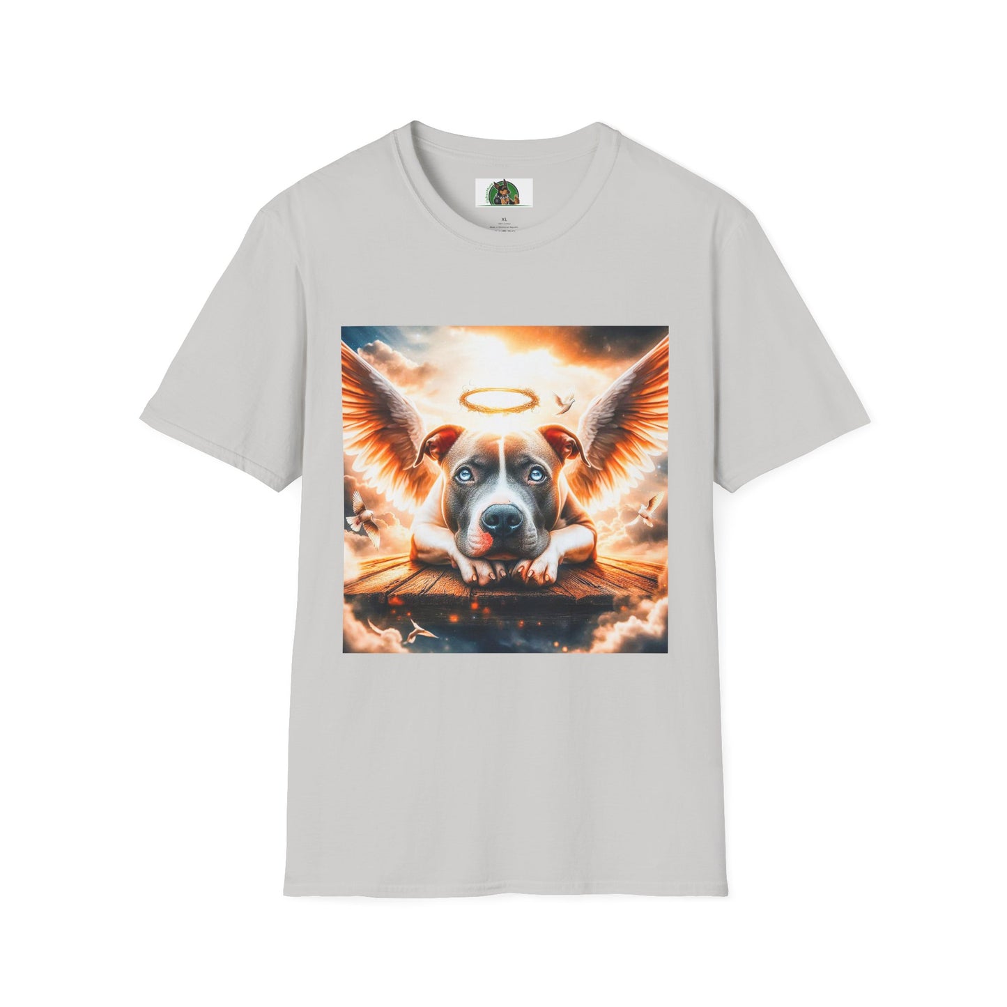 Pit bull heaven and clouds shirt T-Shirt Printify S Ice Grey