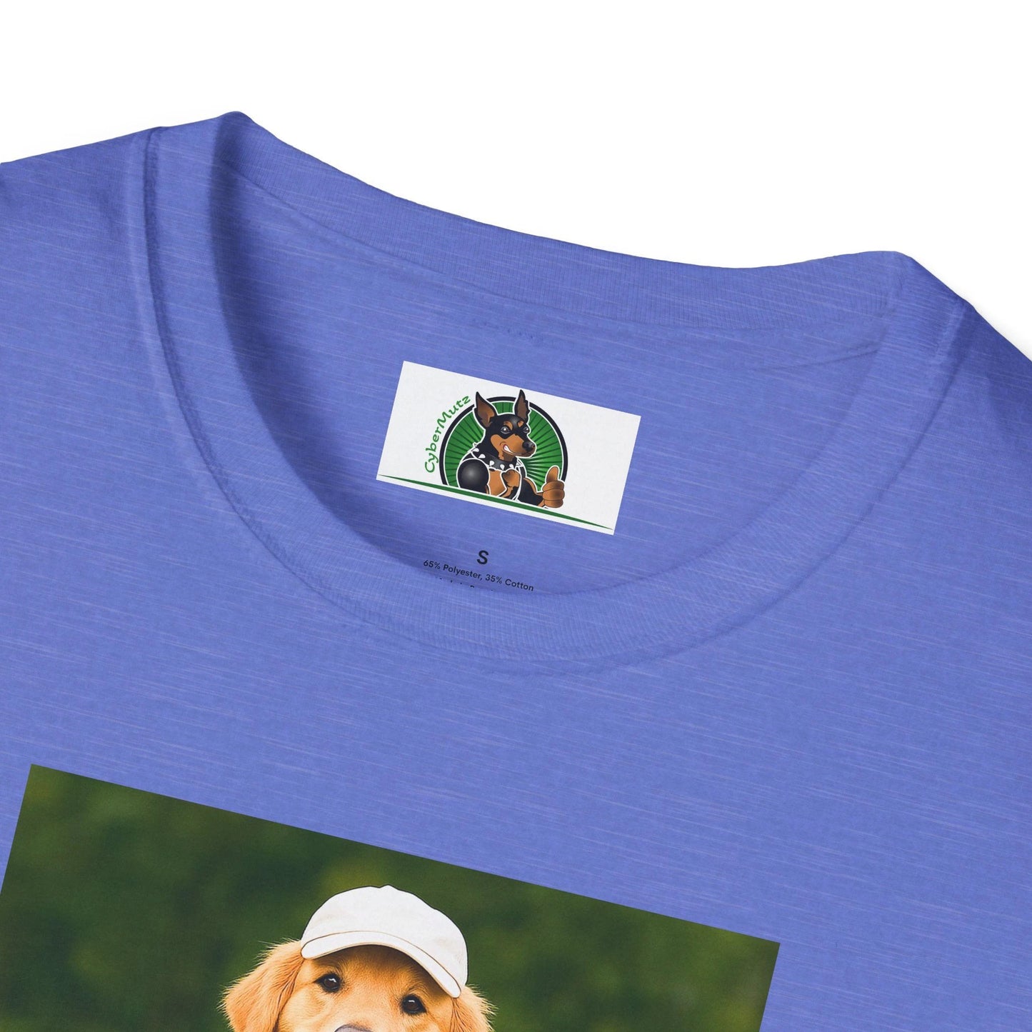 Golden Retriever Playing Golf T-Shirt — Funny Dog Golfing Sports Tee by Printify