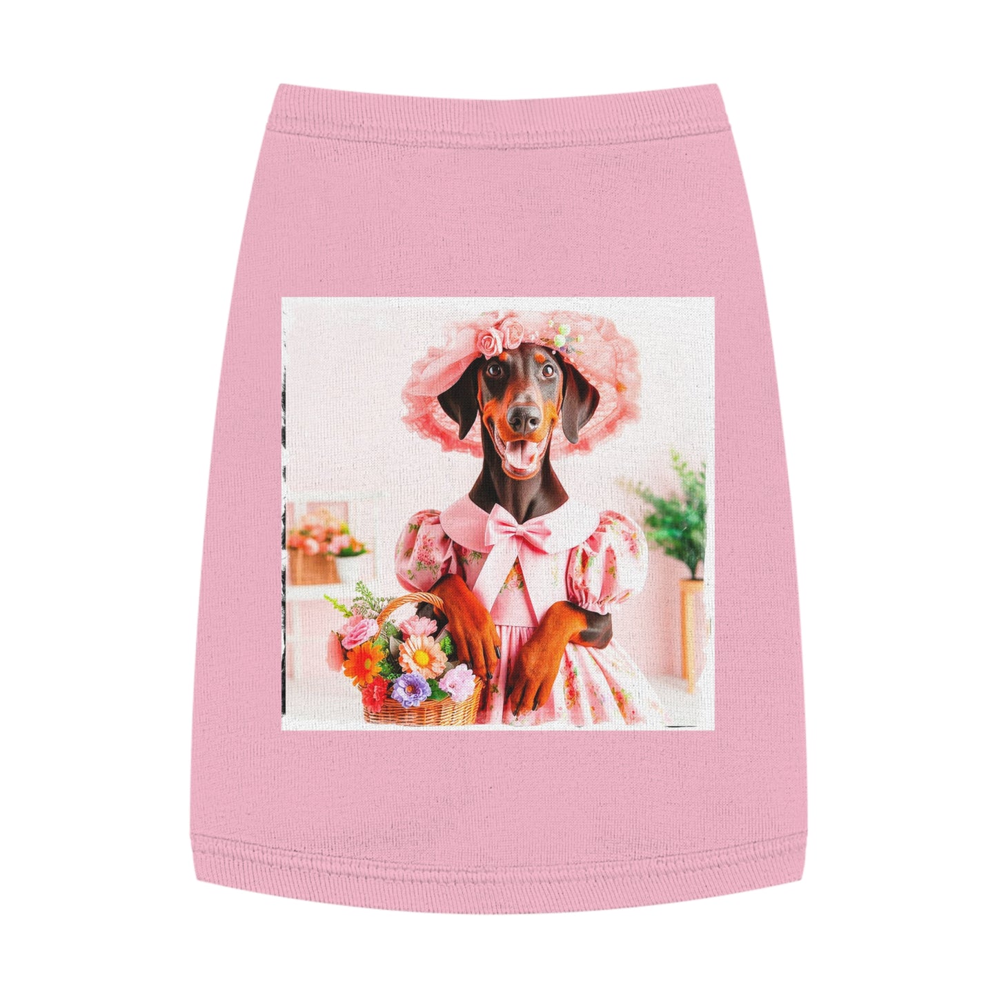 Pet Tank Top Doberman easter fun t shirt Pets Printify M Pink