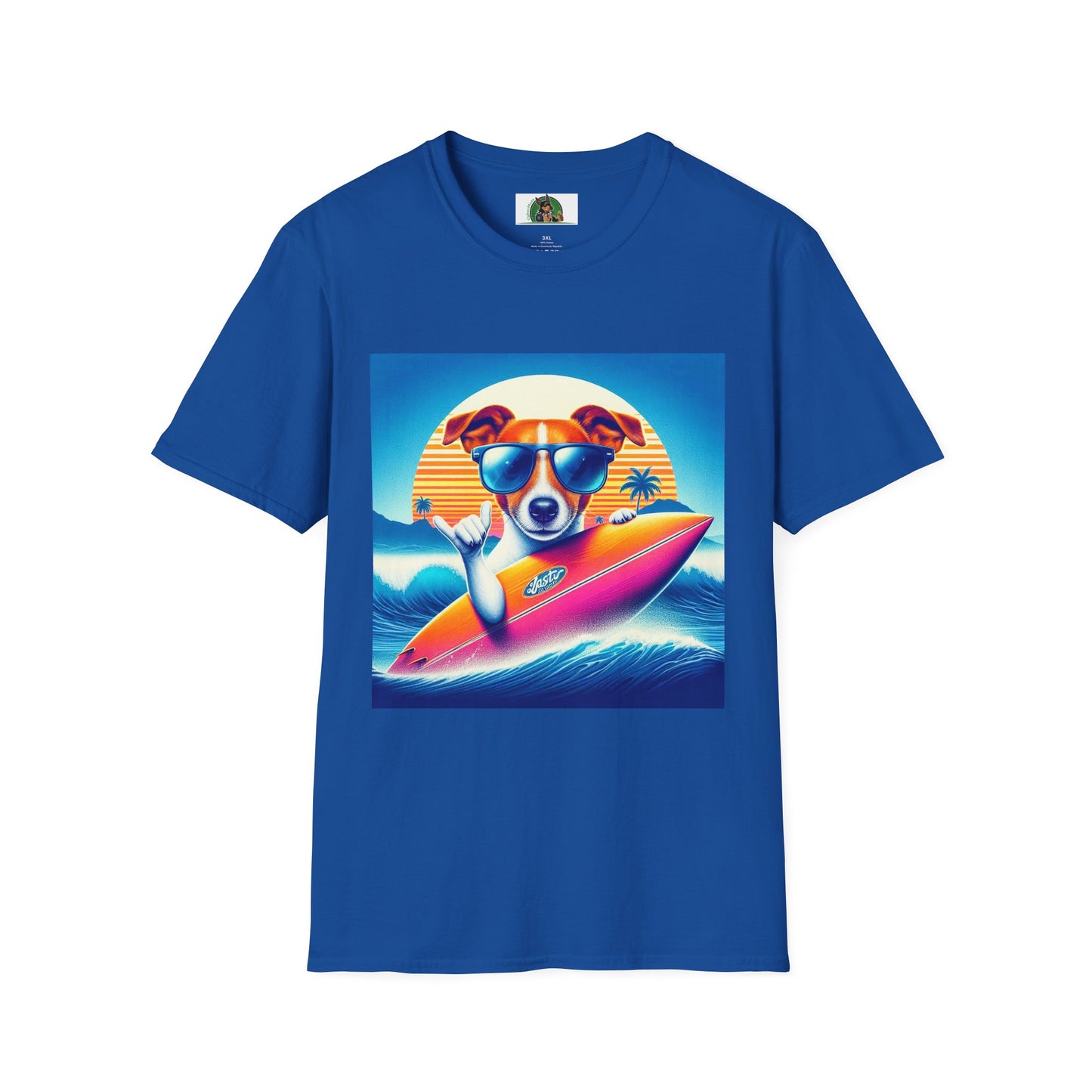 Jack Russell Surfer Dog T-Shirt Printify S Royal 