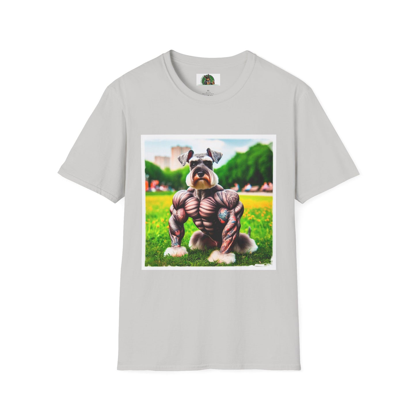 Schnauzer T-Shirt with Miniature Schnauzer Design T-Shirt Printify S Ice Grey 