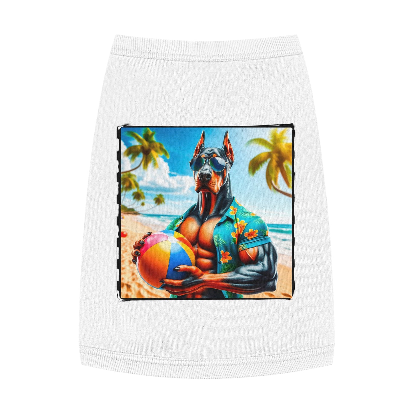 Pet Tank Top Doberman Pets Printify M White 