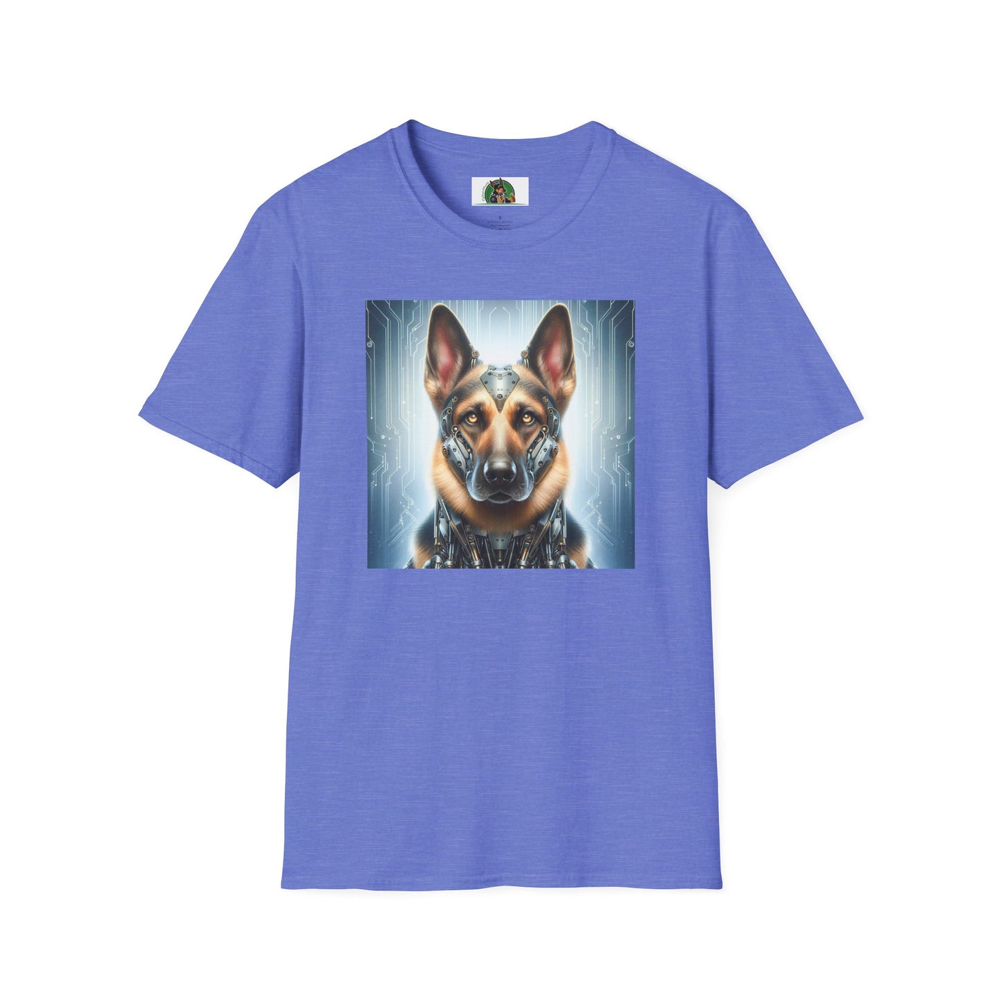 German Shepherd metal man T-Shirt Printify Heather Royal S