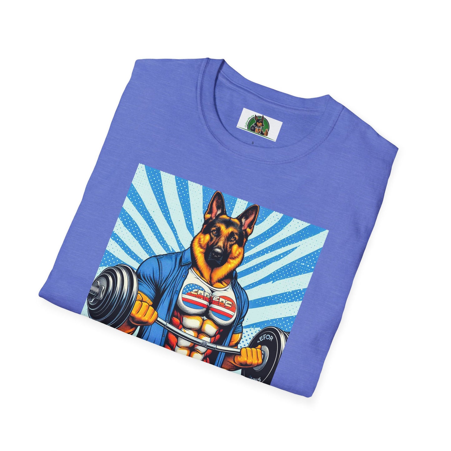 German Shepherd working out shirt