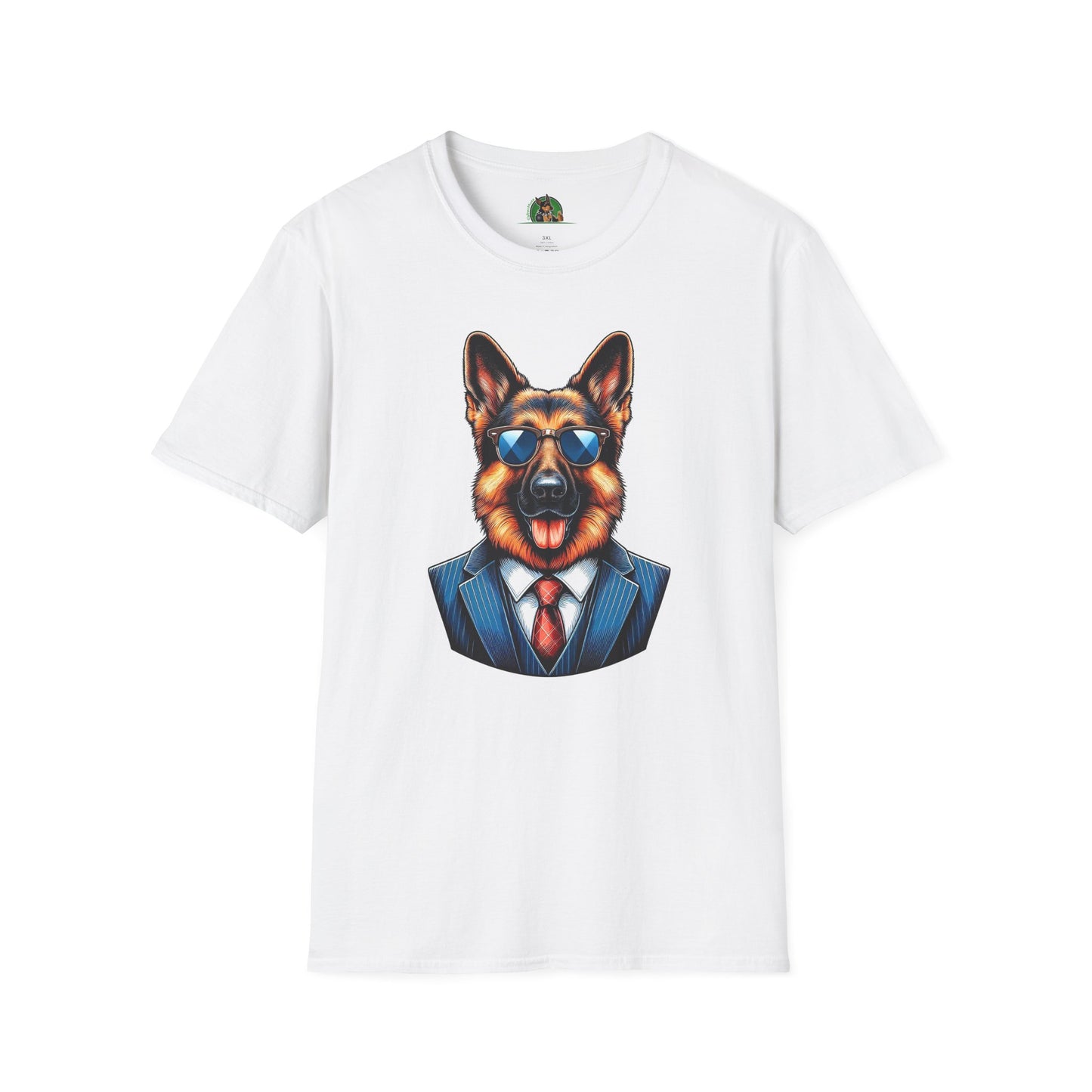 German Shepherd business suit shirt T-Shirt Printify White S