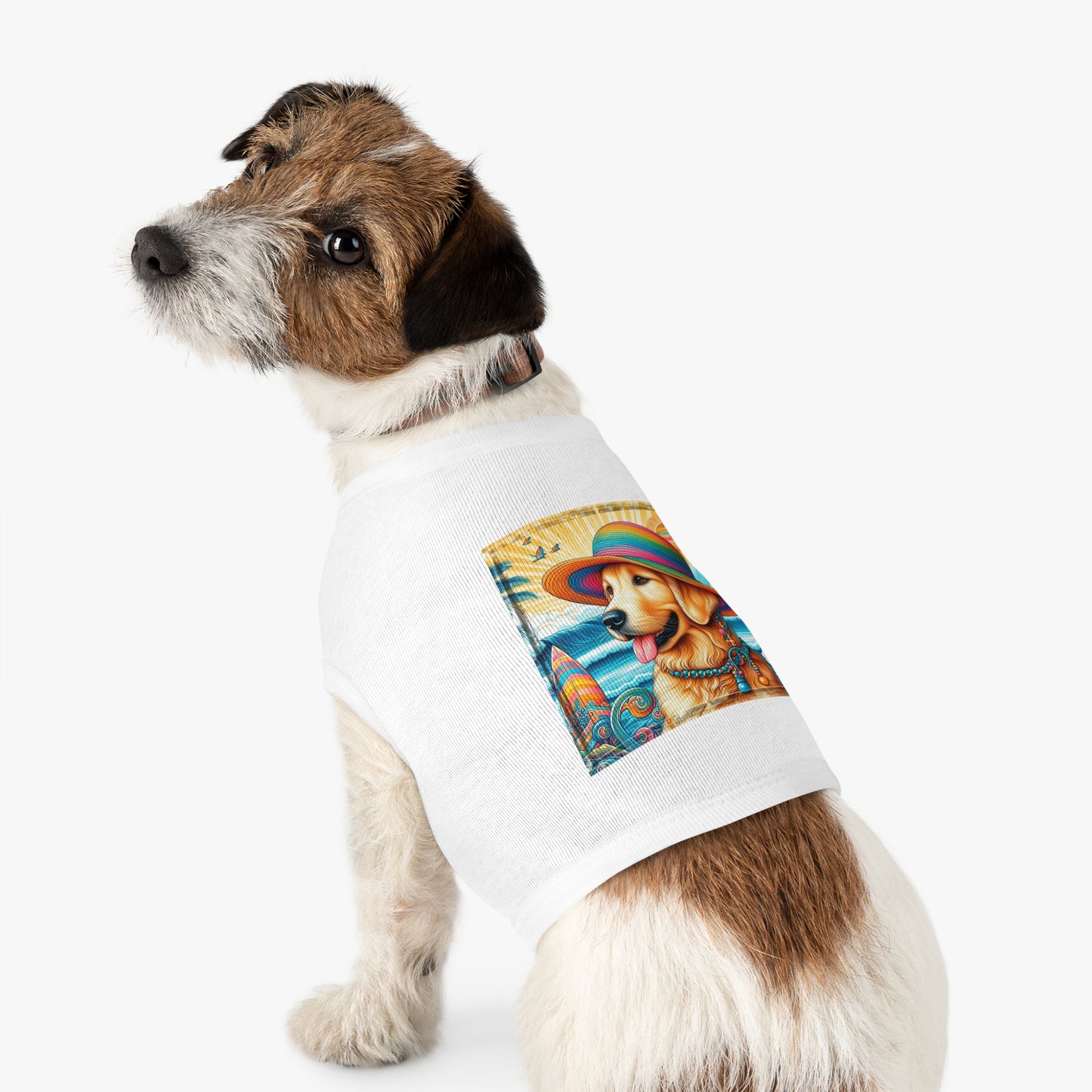 Golden Retriever pet tank top Pets Printify   