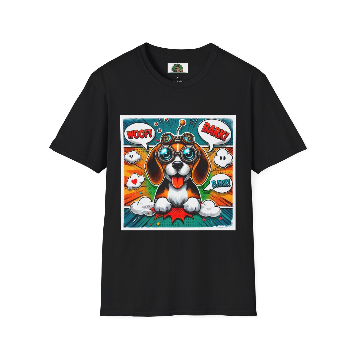 Wacky Beagle Cartoon Pop Art Dog T-Shirt Printify XS Black 