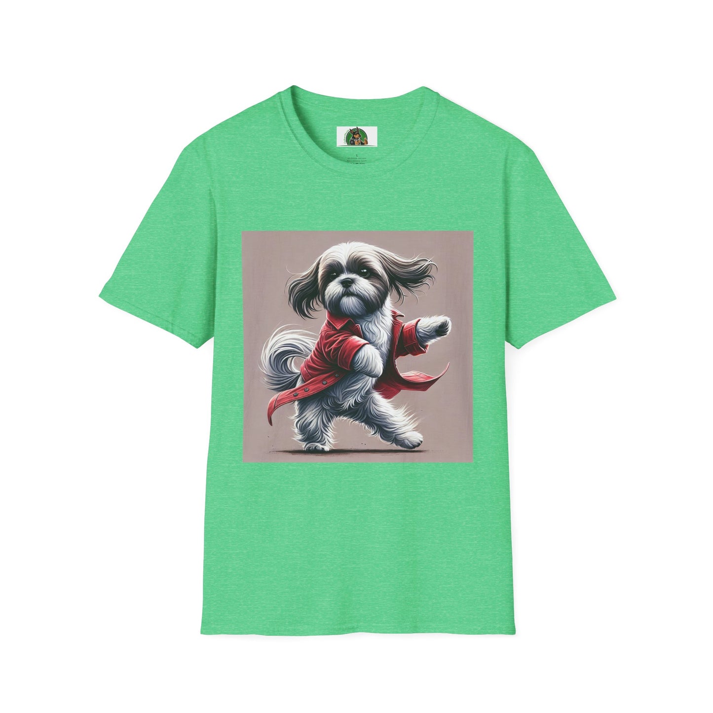 Dancing Shih Tzu T-Shirt T-Shirt Printify S Heather Irish Green