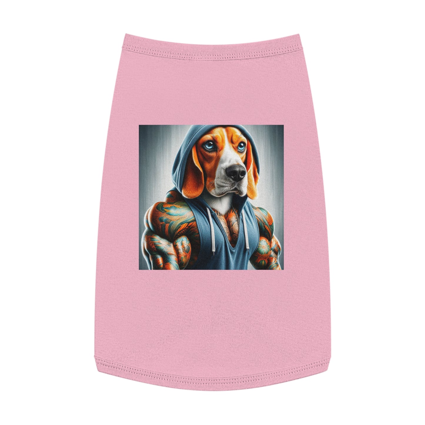 Pet Tank Top Beagle Muscle Dog In Hoodie Pets Printify L Pink 