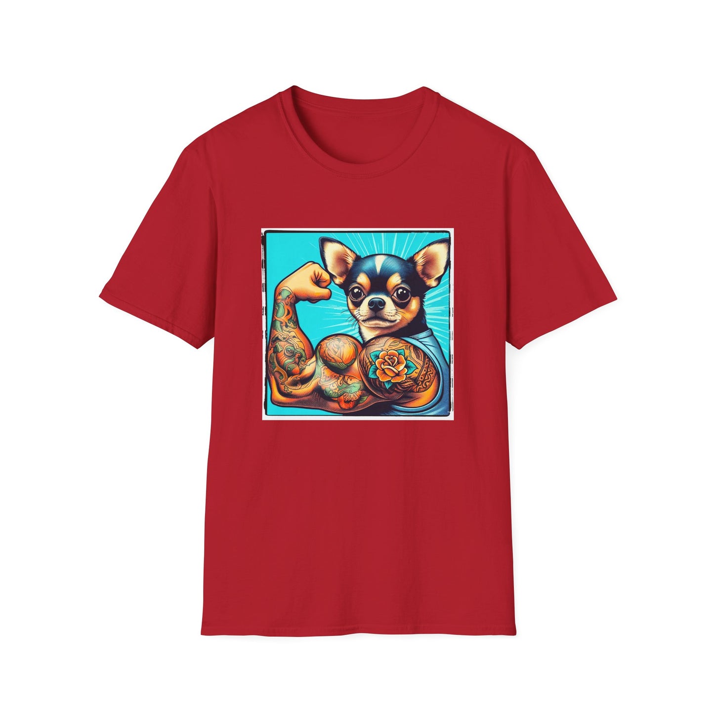 Chihuahua gym rat t shirt T-Shirt Printify S Cherry Red