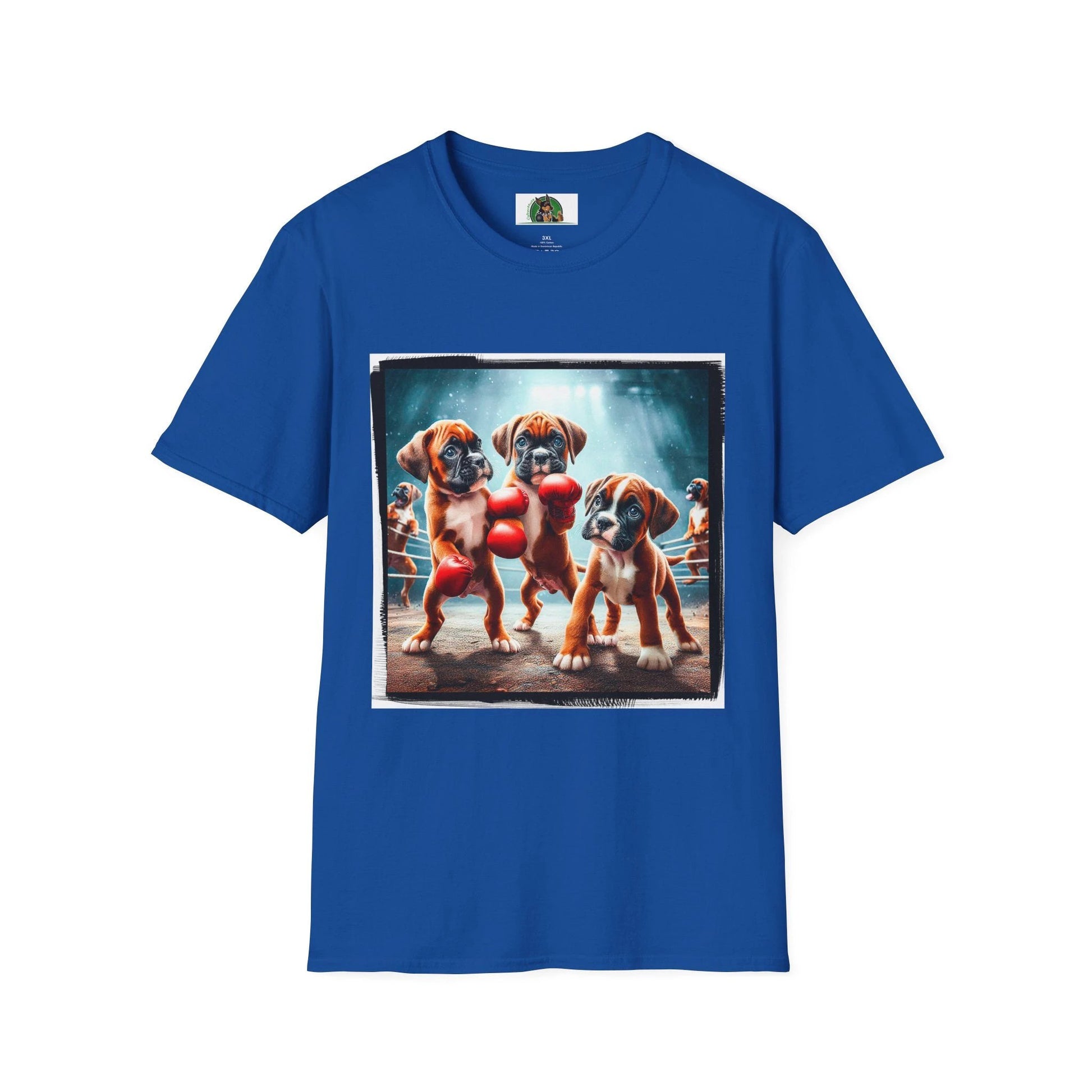 Boxer Puppies In Boxing Ring Shirt For Dog Lovers Gift Cute Boxer Puppy Tee For Boxing Fans And Pet Parents T-Shirt Printify XS Royal