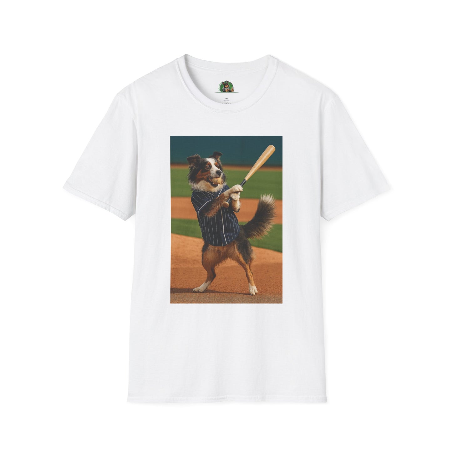 Sports Baseball Australian Shepherd Unisex T-Shirt T-Shirt Printify White XS